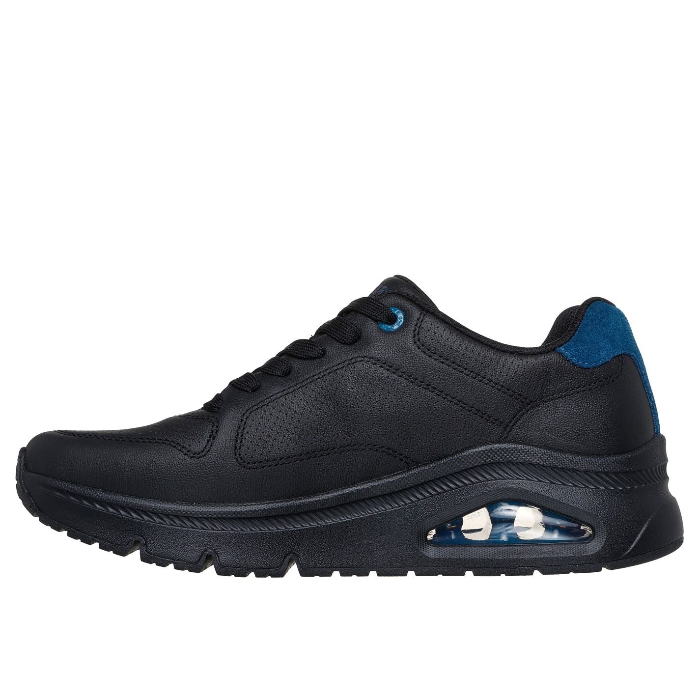 Skechers Mens Leather With Deco Stitch Fashion La Low Top Trainers