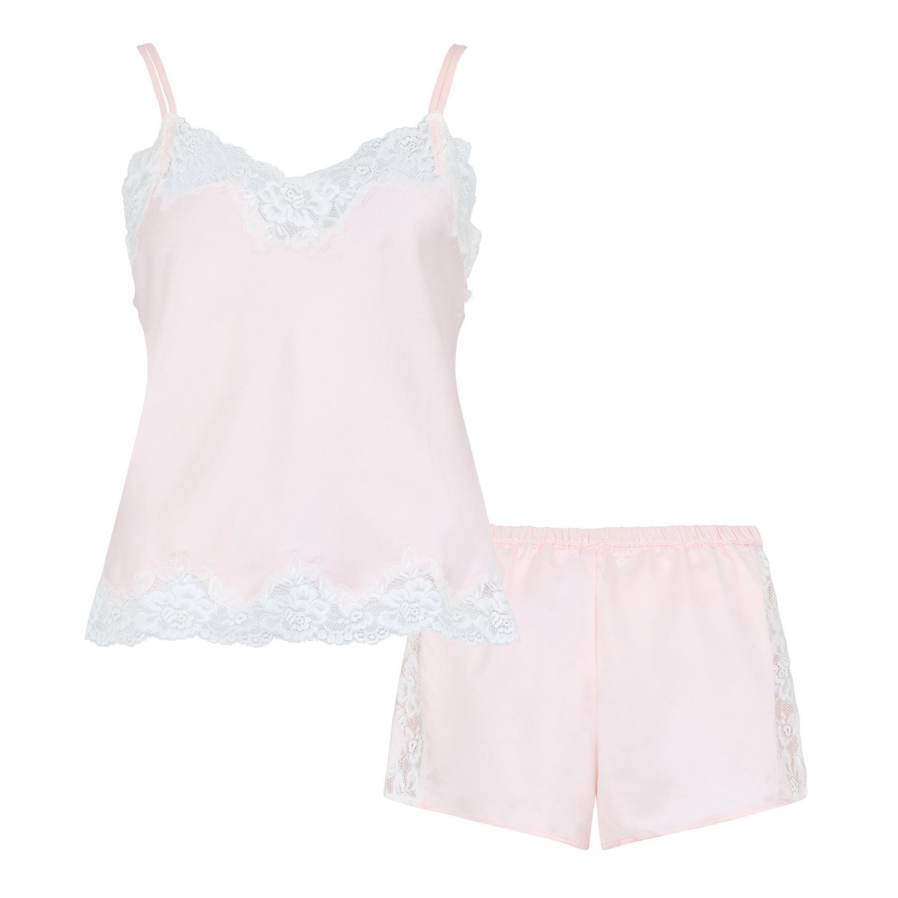 Lauren by Ralph Lauren Satin Lace Trim Pyjama Set