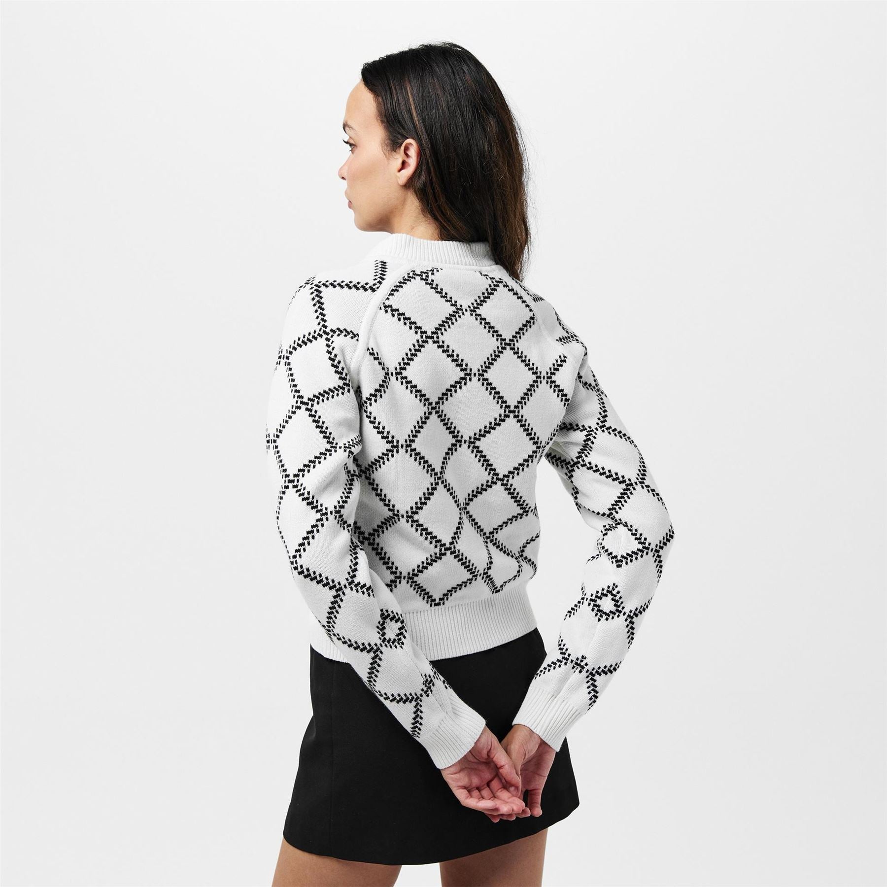 French Connection Reversible Check Relaxed Fit Sweater