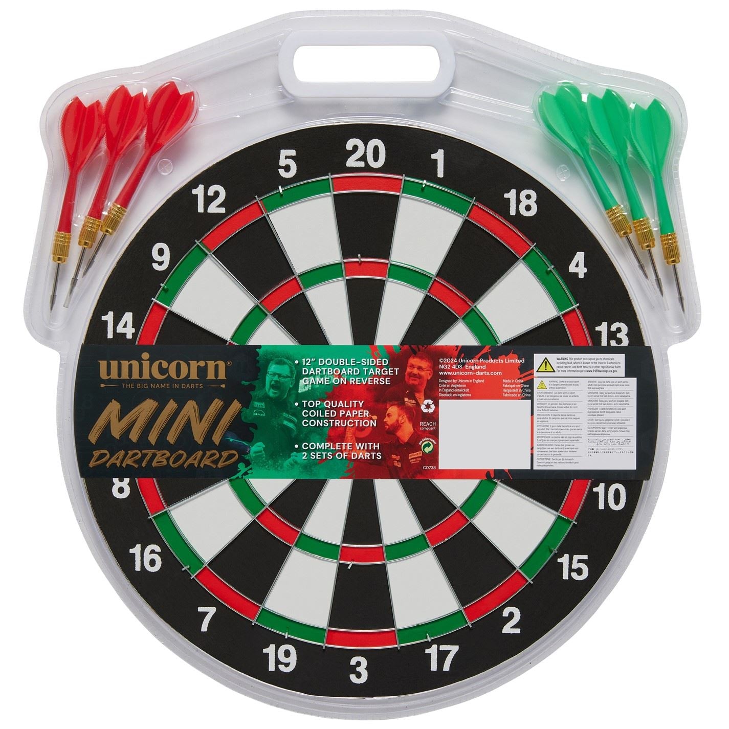 Unicorn Darts Mini Coiled Paper 12 Inch Dartboard