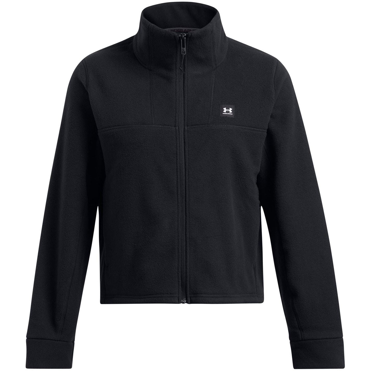 Under Armour Solid Patterned Hooded Neck Ribbed Cuff Fleece Jacket
