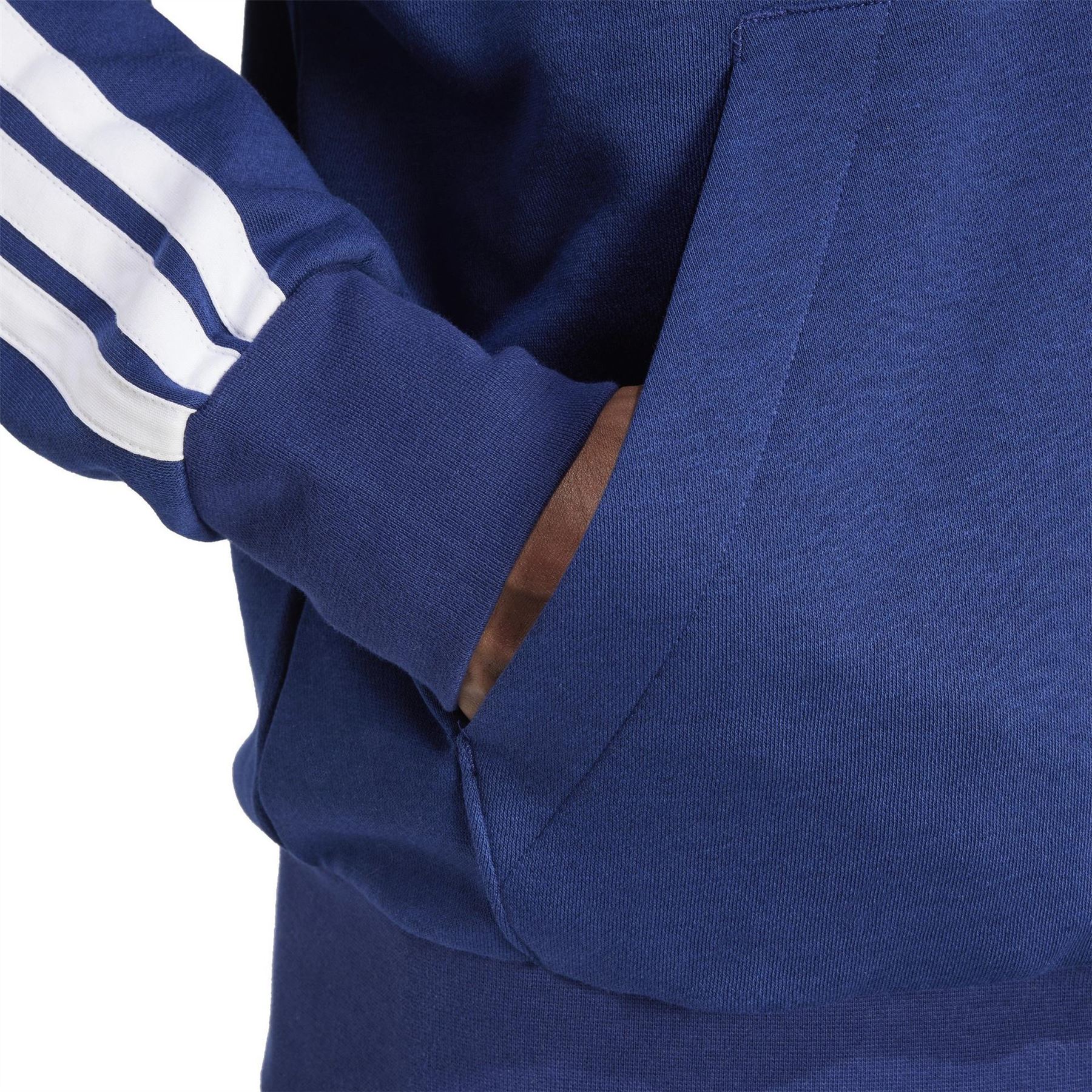 adidas Mens Essentials Fleece 3 Stripes Full Zip Hoodie