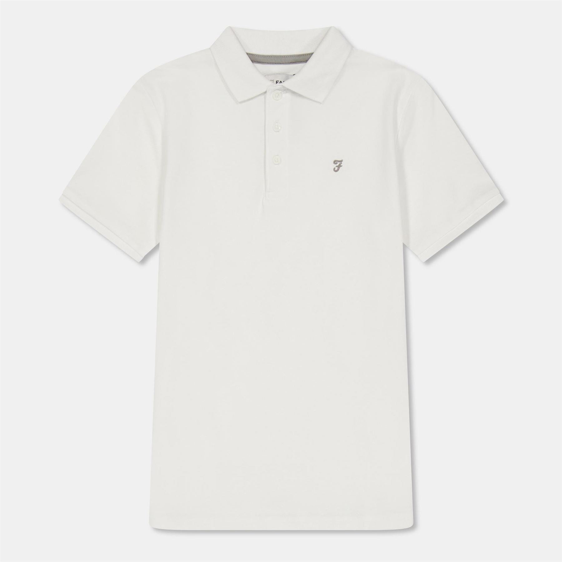 Farah Bugsworth Embroidered Collared Short Sleeve T-Shirt