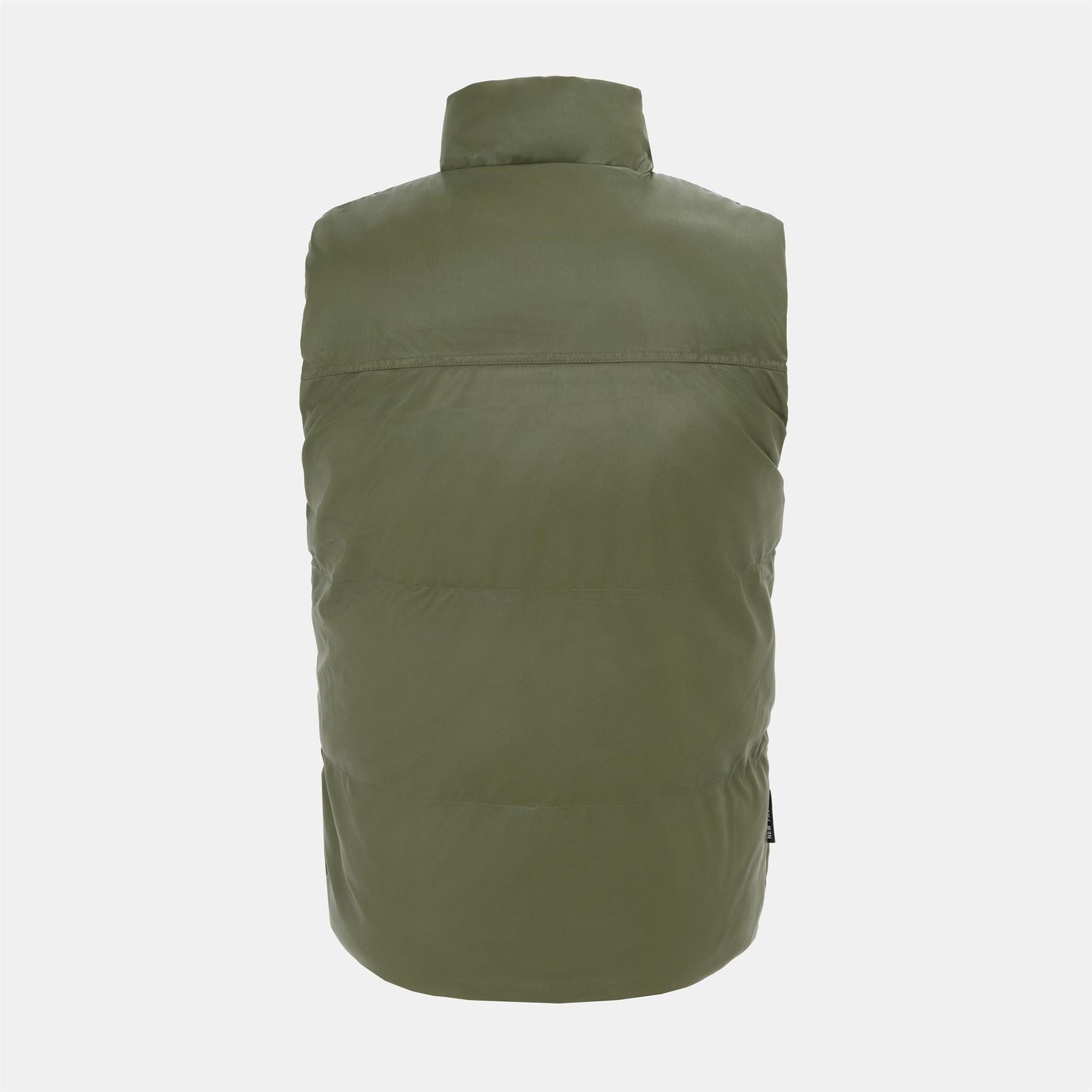 Firetrap Faux Leather Stand Collar Sleeveless Padded Gilet
