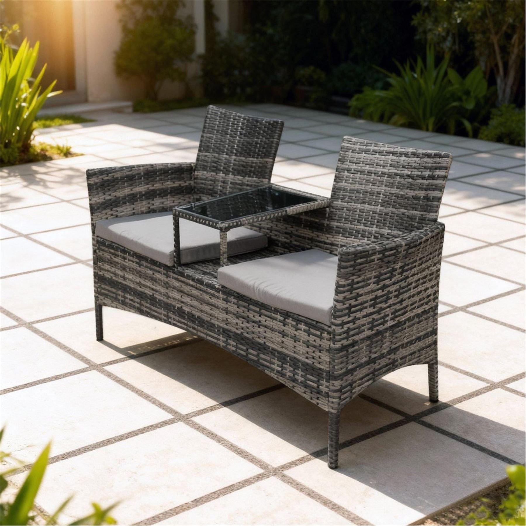 Linea Double Seat Weather Resistant Garden Bench