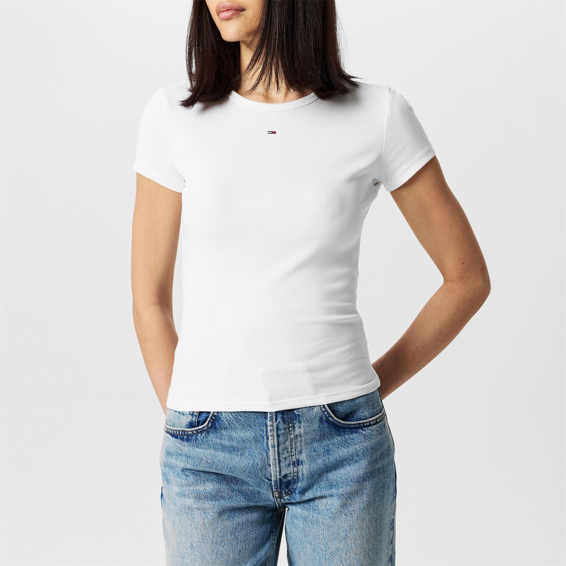 Tommy Jeans Slim Essential Rib Short Sleeve T-Shirt