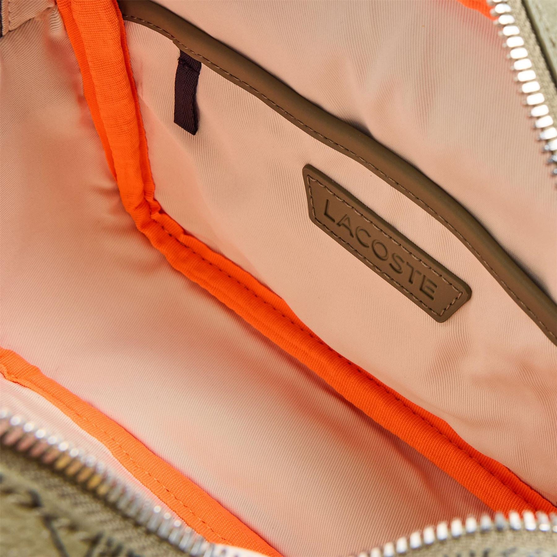Lacoste Geometric Patterned Messenger Bag with Detachable Strap