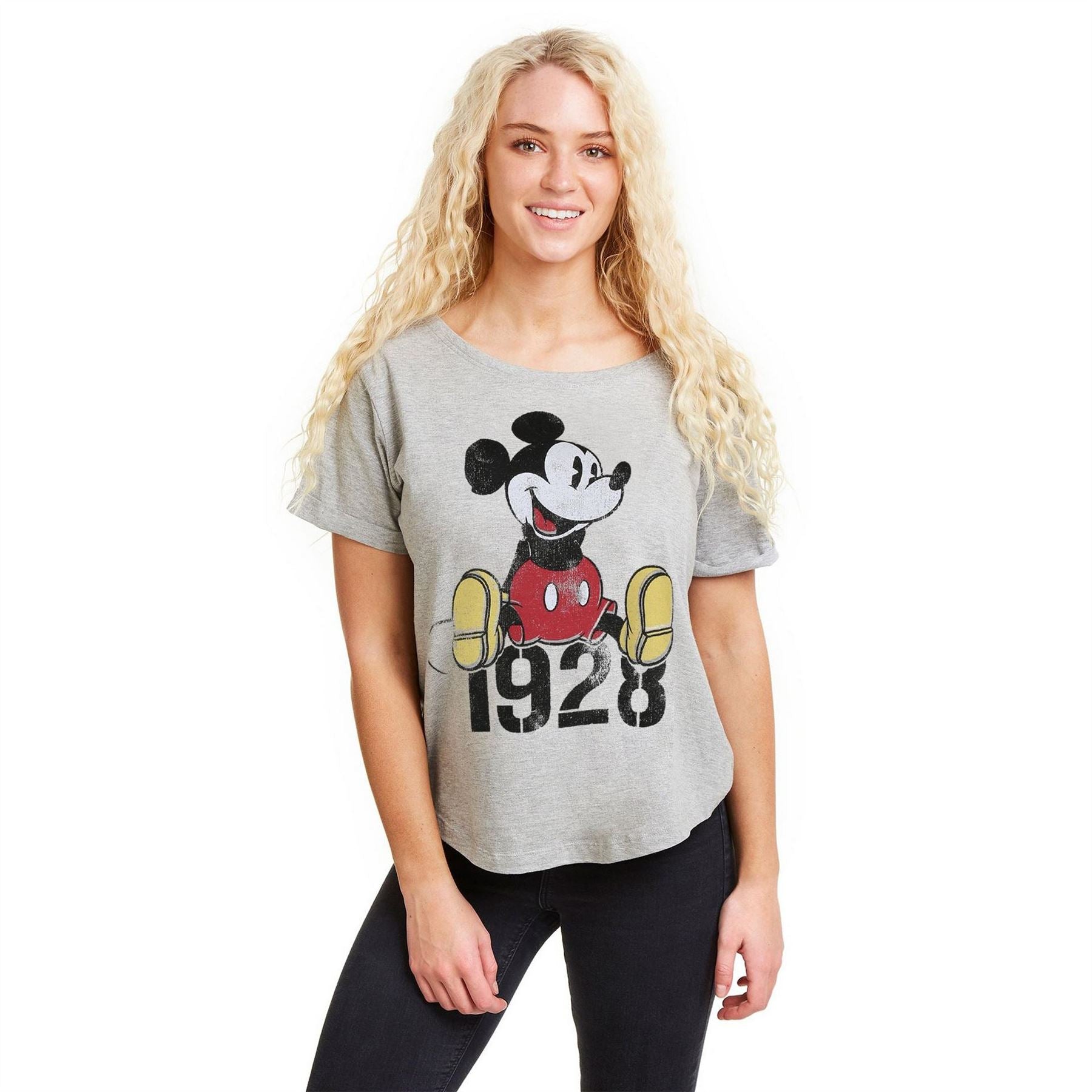 Disney Mickey Mouse Graphic Rolled Cuff T-Shirt