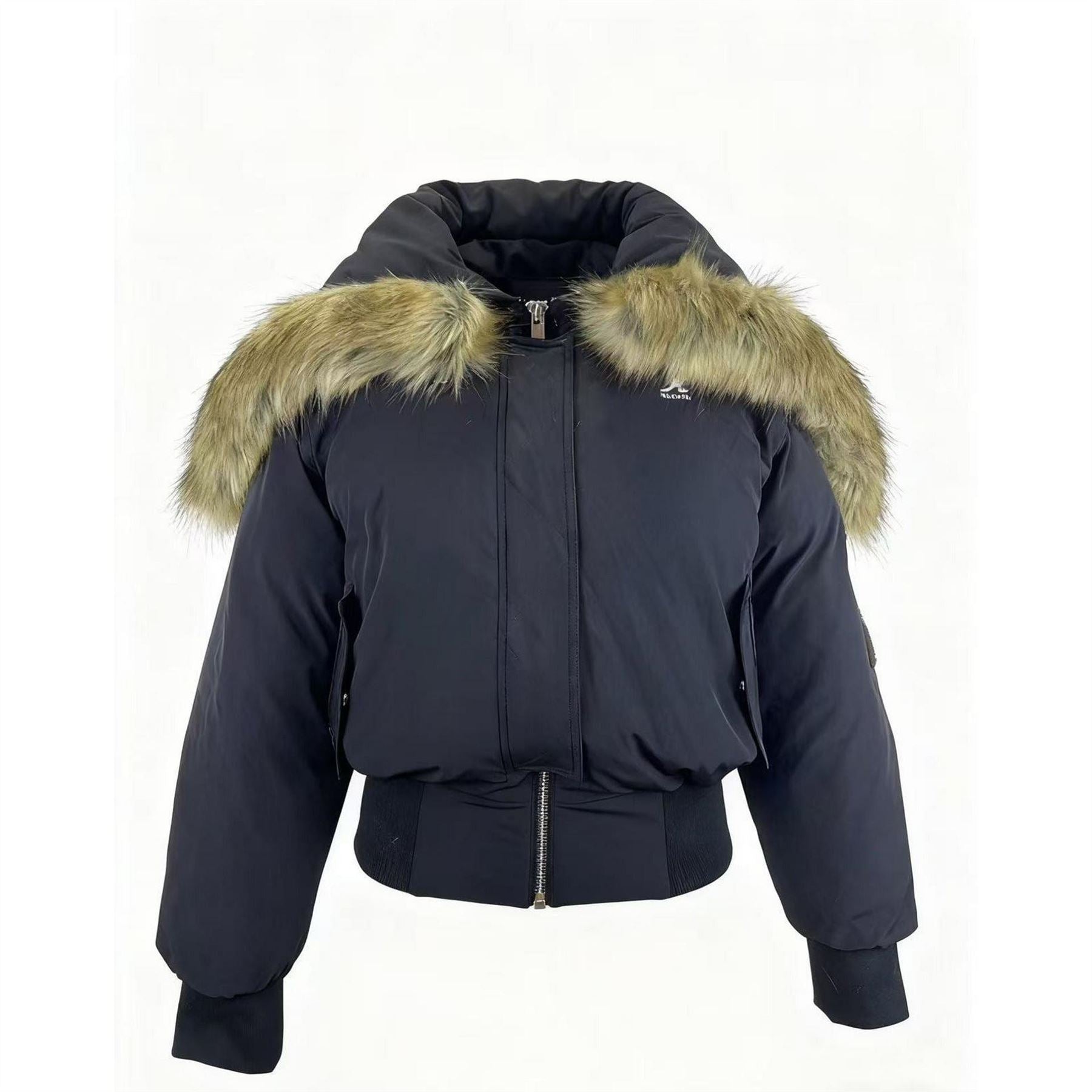 Kangol Solid Patterned Hooded Parka Coat with Zipped Pocket