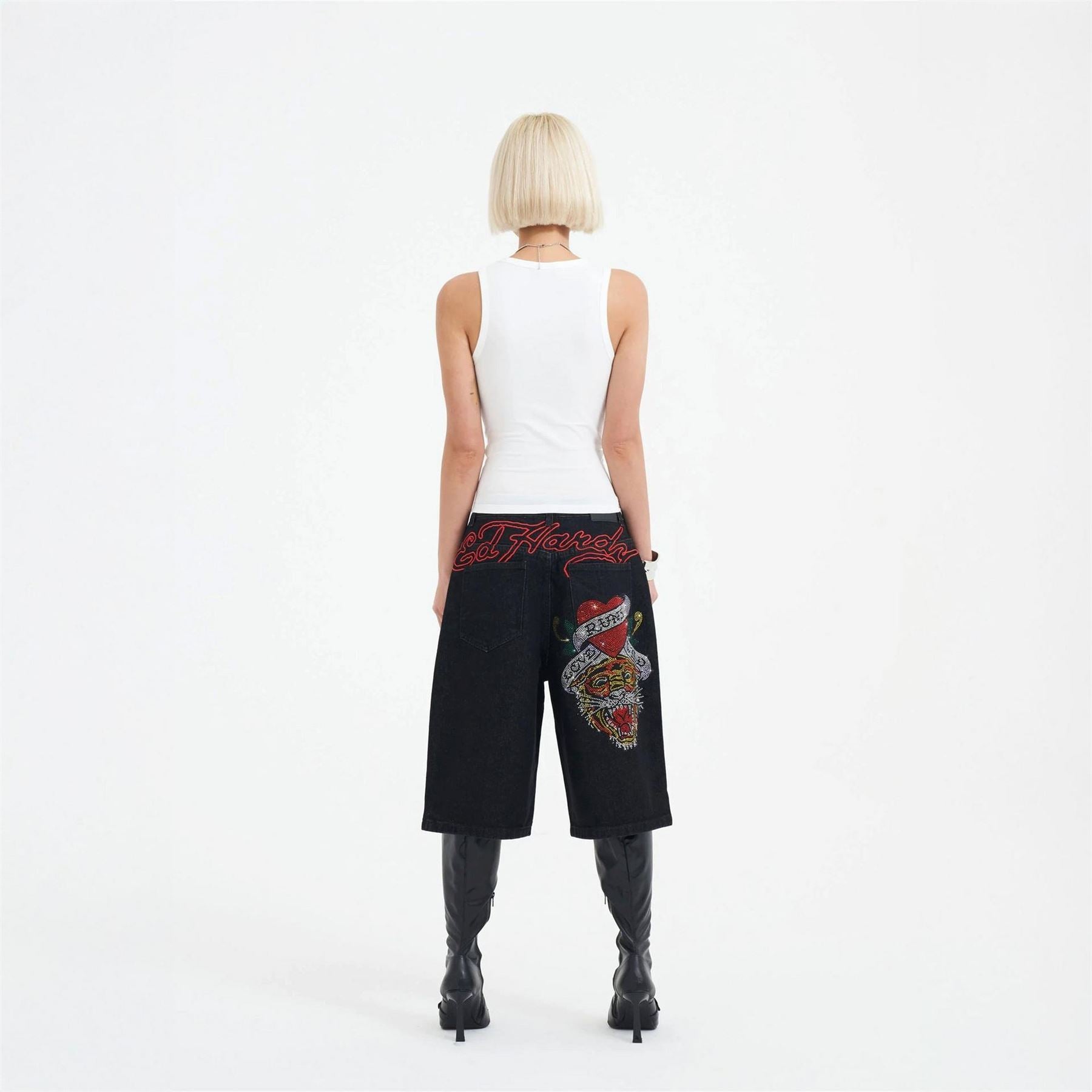 Ed Hardy Nyc Scoop Neck Crop Tank