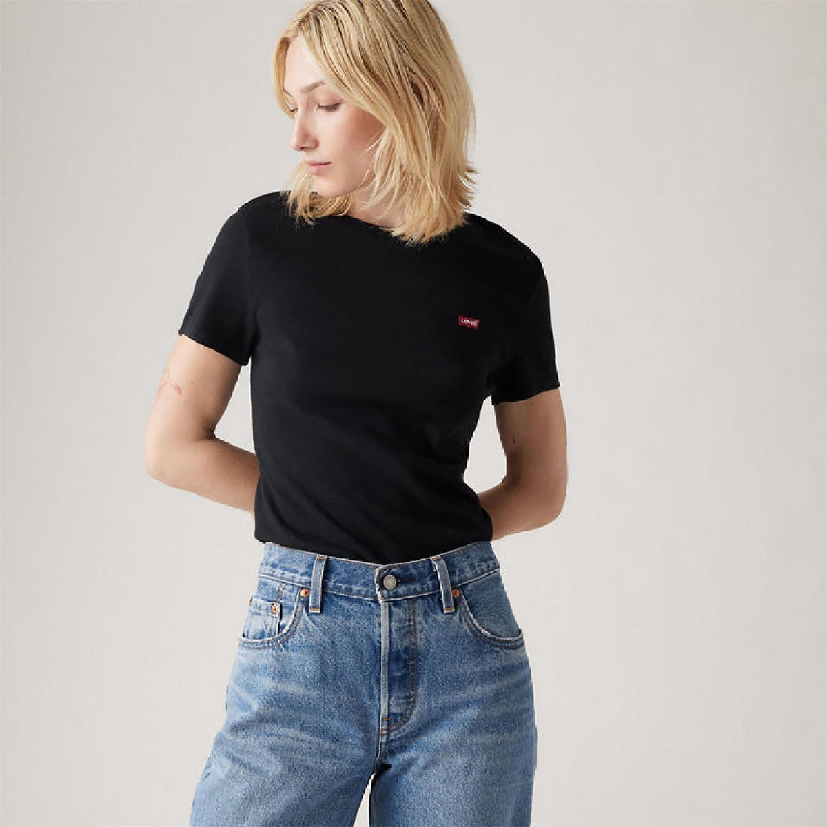 Levis Housemark Crew Neck Short Sleeve Jersey T-Shirt