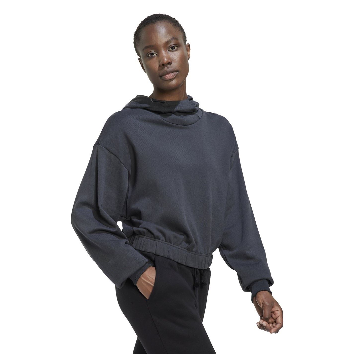adidas Womens Lounge Cropped Hoodie