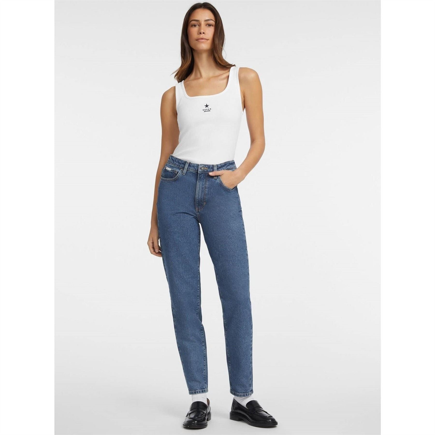 Guess Star Square Neck Slim Fit Tank