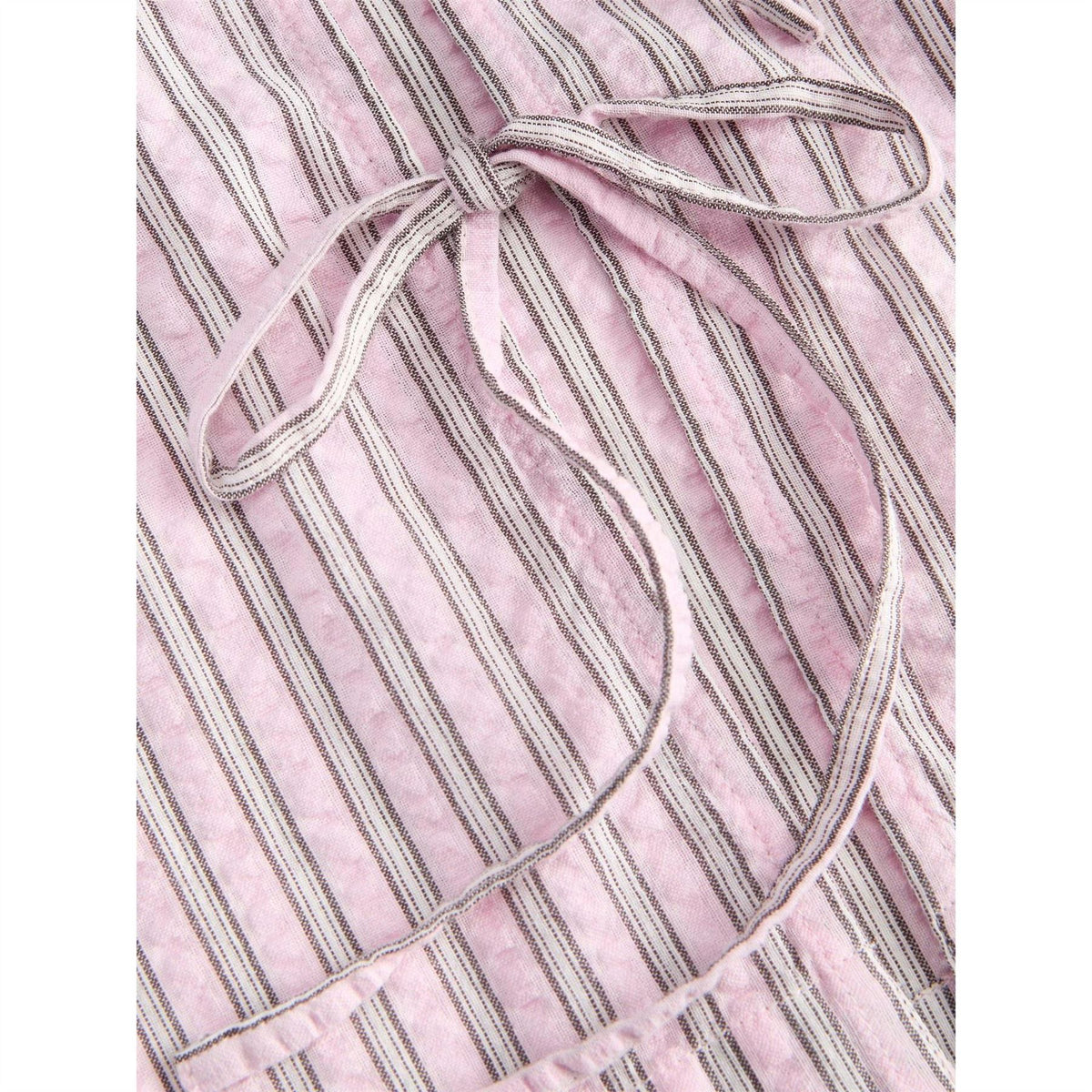 JJXX Zoe Seersucker Long Sleeve Tie Blouse