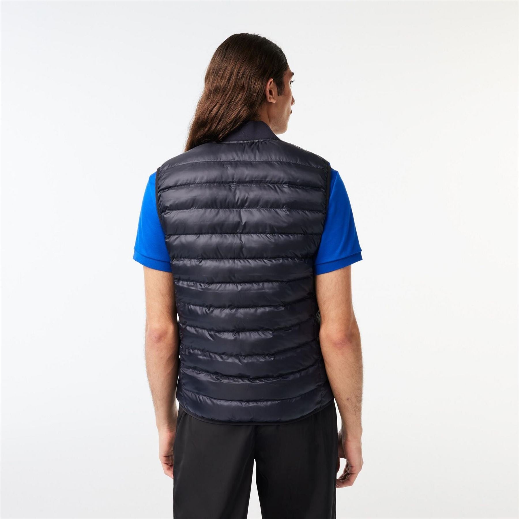 Lacoste Solid Patterned Gilet with Logo