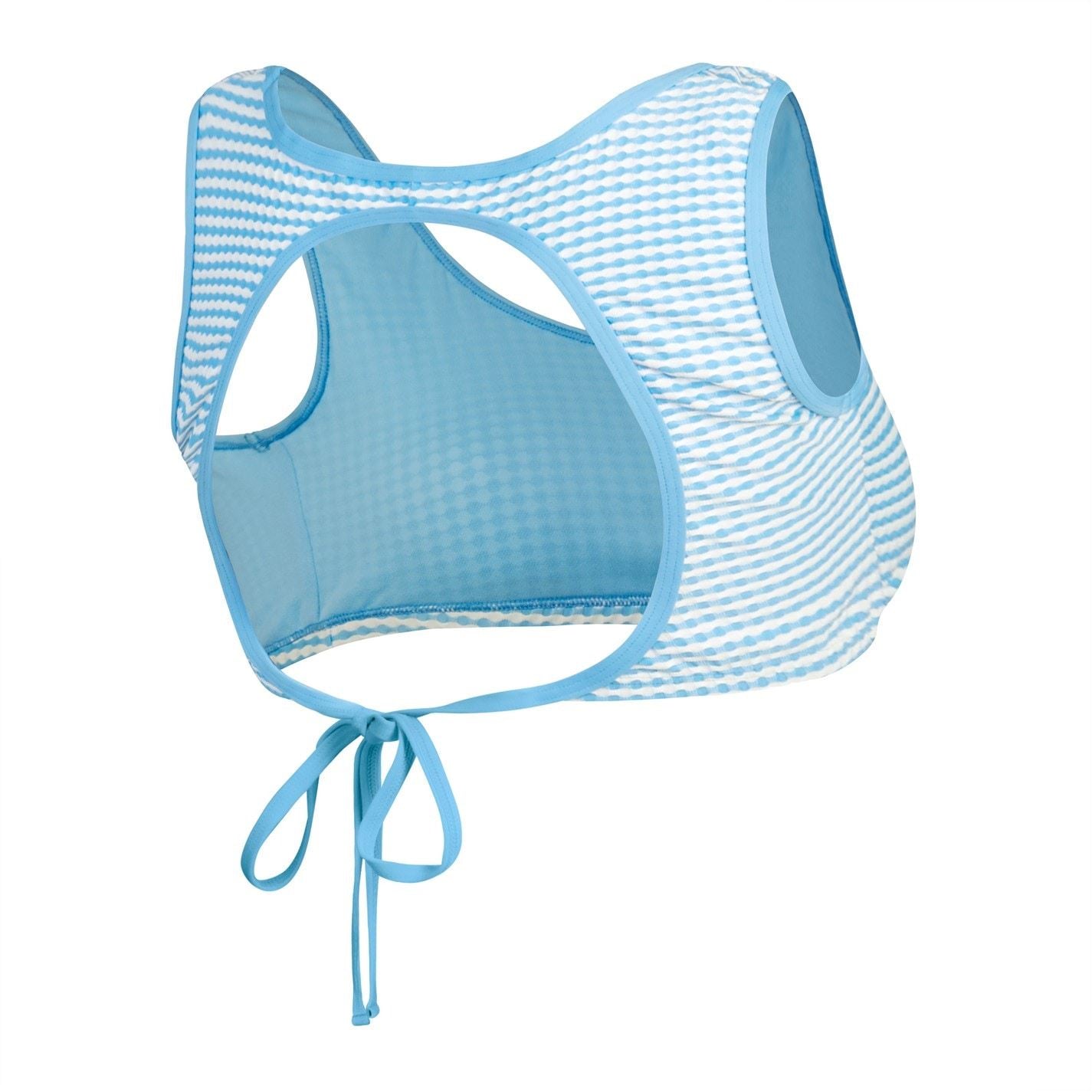 Speedo Wrap Tie Back Bikini Top Horizontal Stripe
