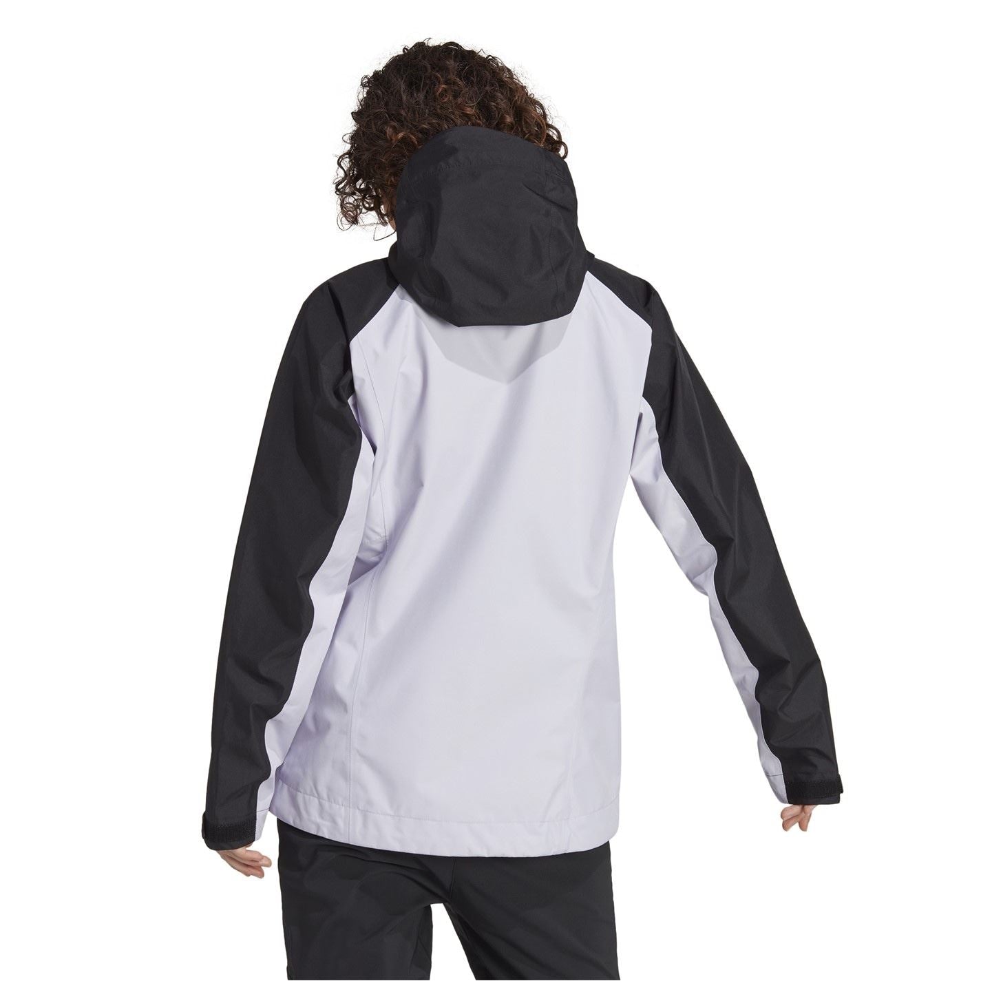 adidas Color Block Hooded Full Zipper Shell Jacket with Zipped Pocket
