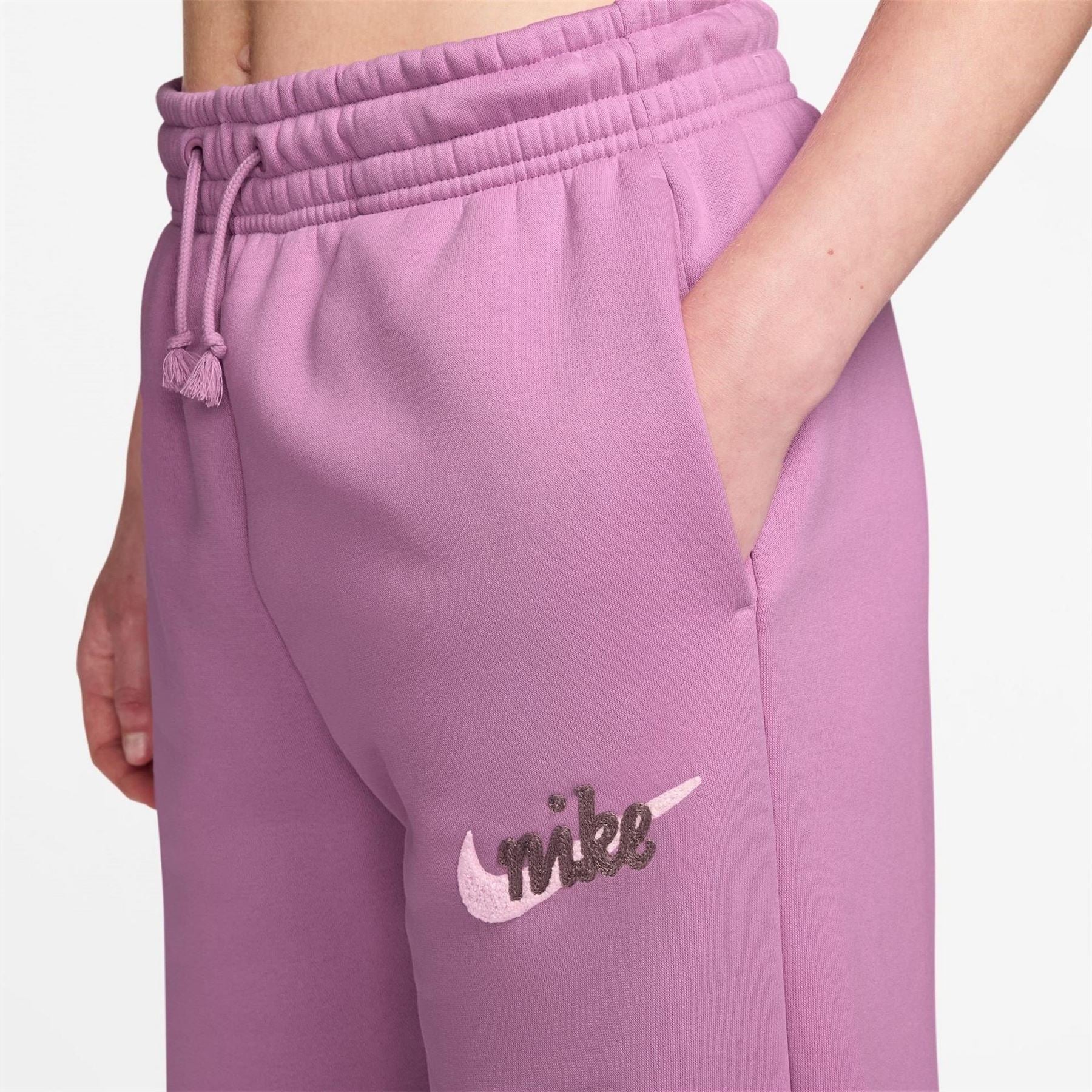 Nike Chenille Solid Patterned Wide Leg Sweatpants