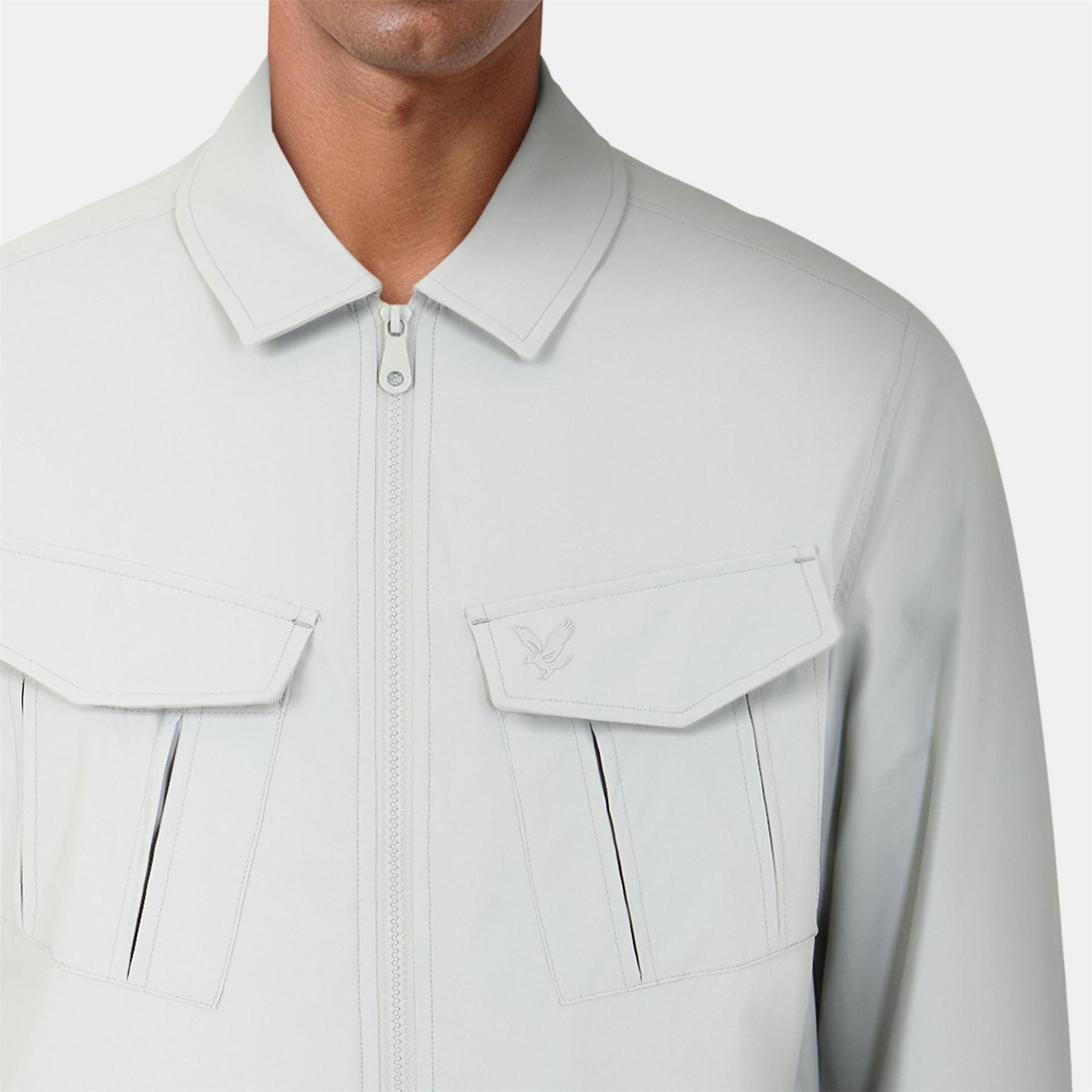 Lyle and Scott Solid Patterned Snap Button Overshirt