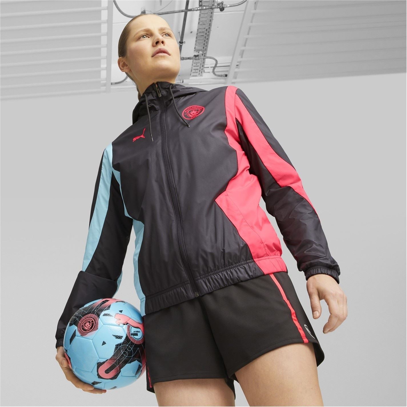 Puma Womens Mcfc Prematch Woven Anthem Jacket W Tracksuit Top