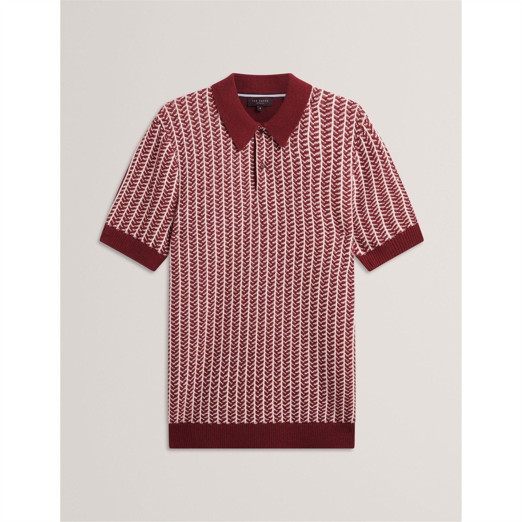 Ted Baker Herringbone Short Sleeve Polo Shirt
