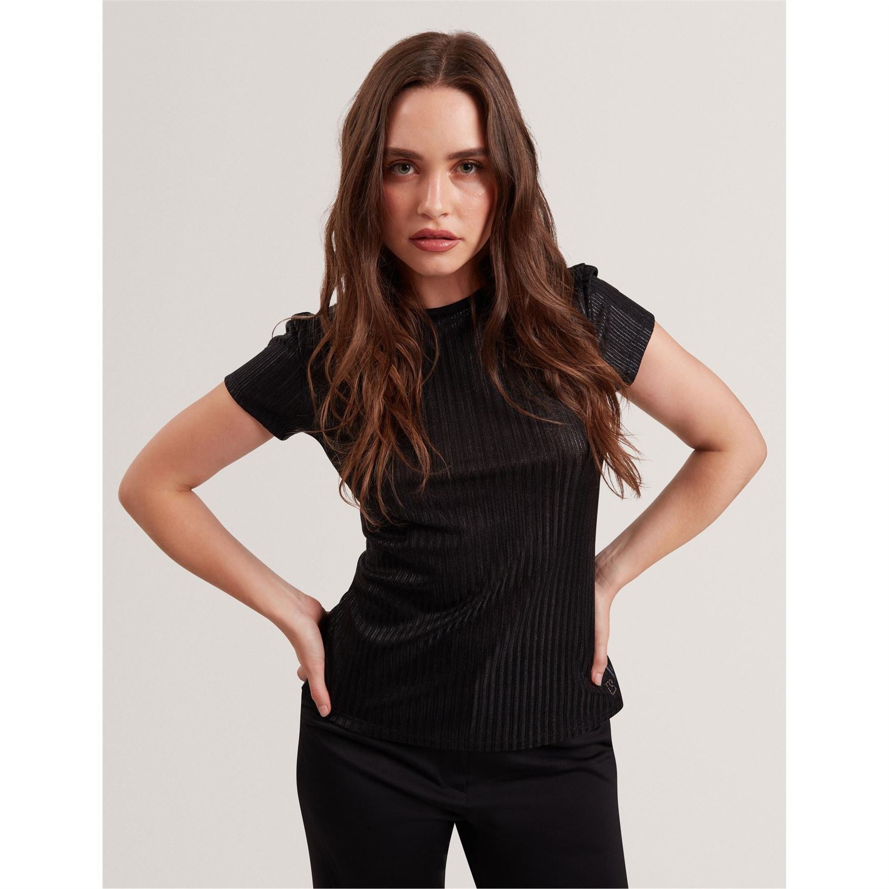 Ted Baker Metallic Crew Neck Short Sleeve Slim Fit T-Shirt