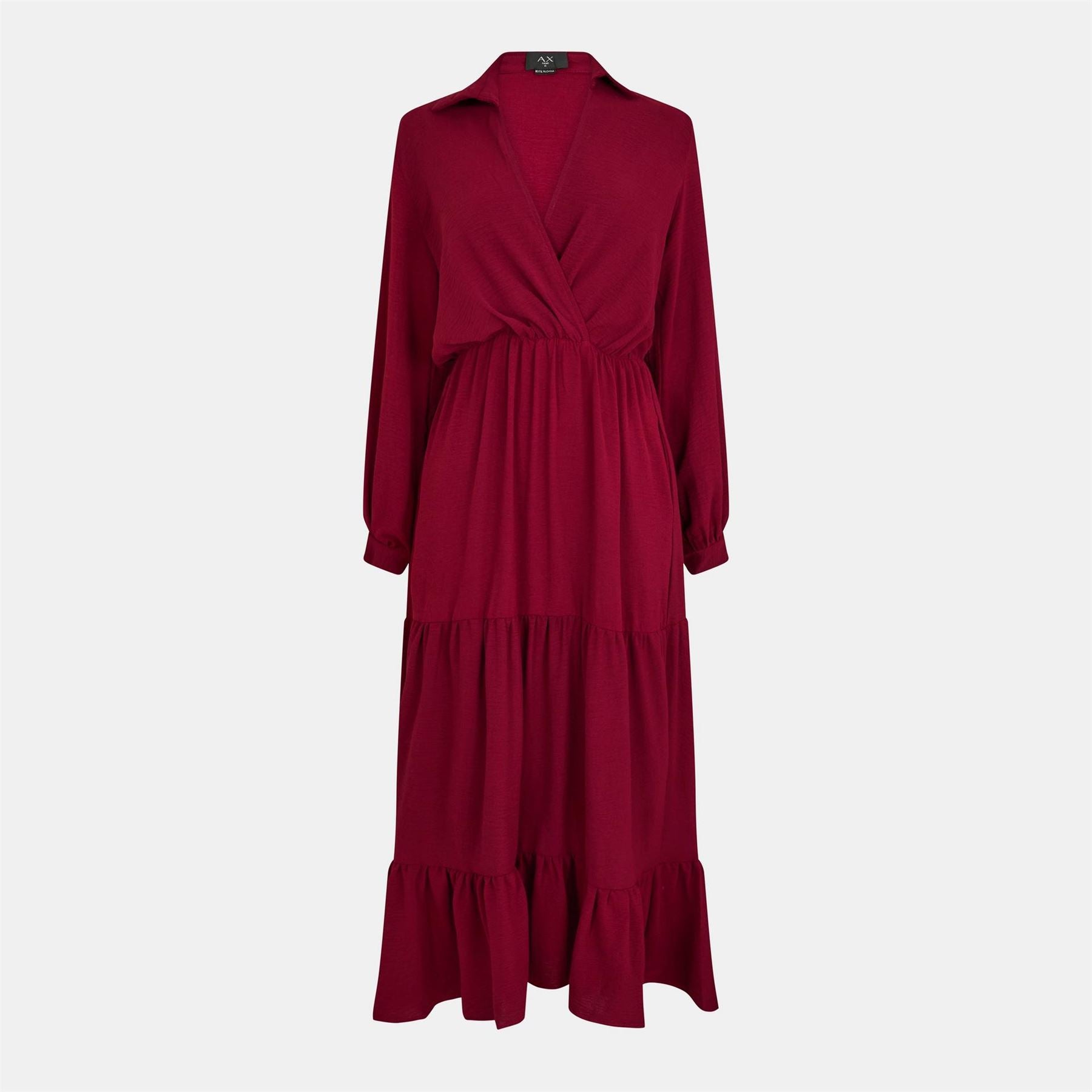AX Paris Long Sleeve Wrap Top Smock Midi Dress