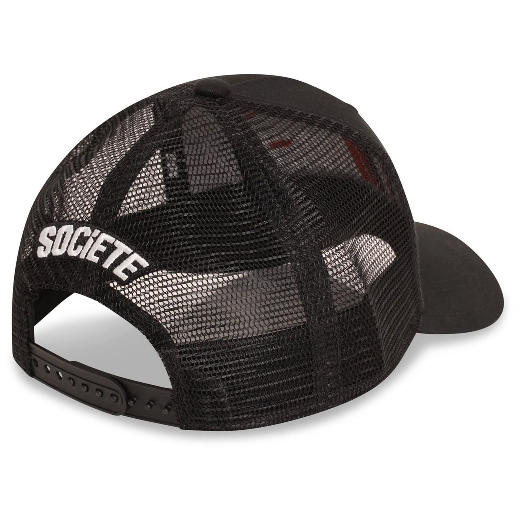 Societe Noir Logo Mesh Pre Curved Brim Trucker Cap