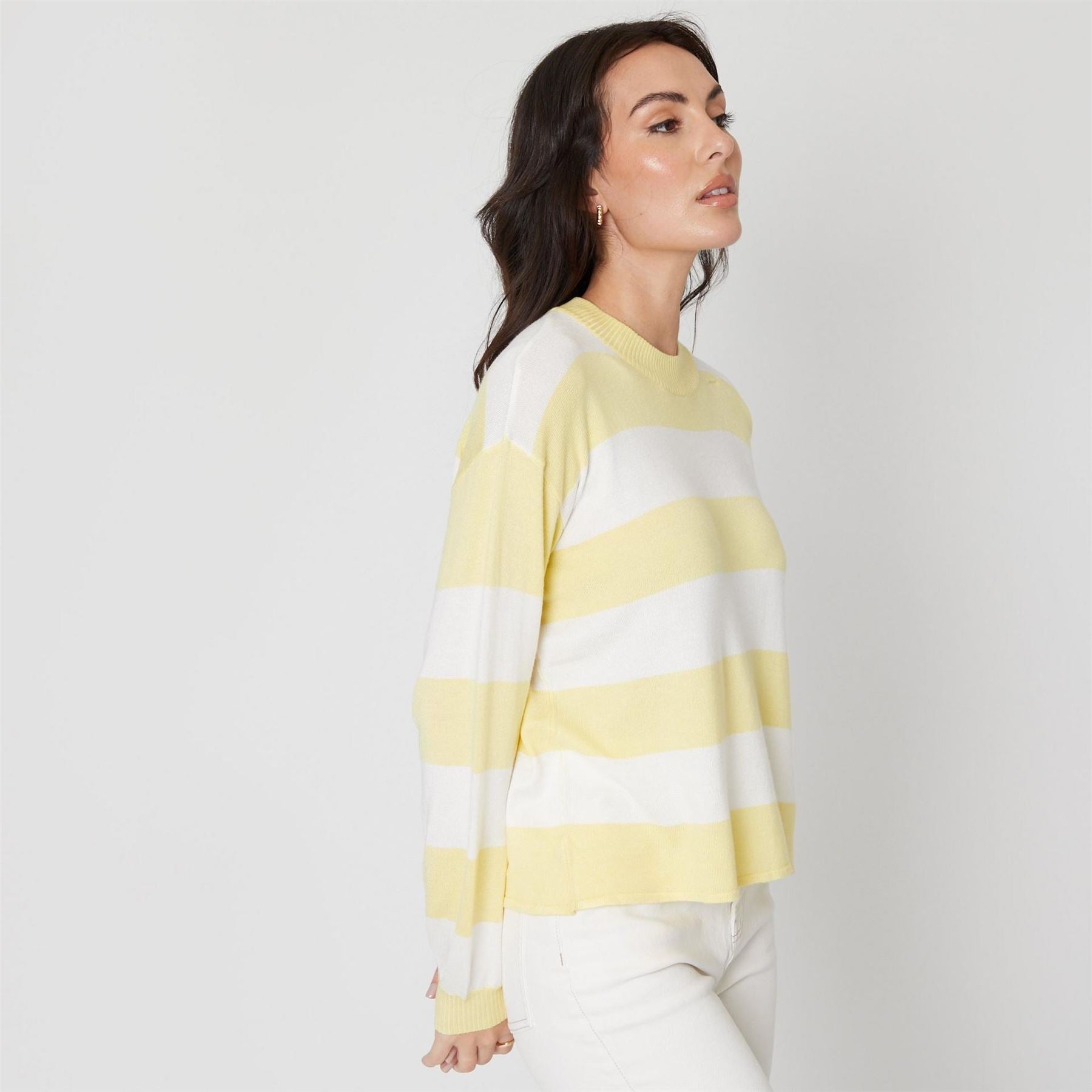 Be You Stripe Crew Neck Regular Fit Sweater