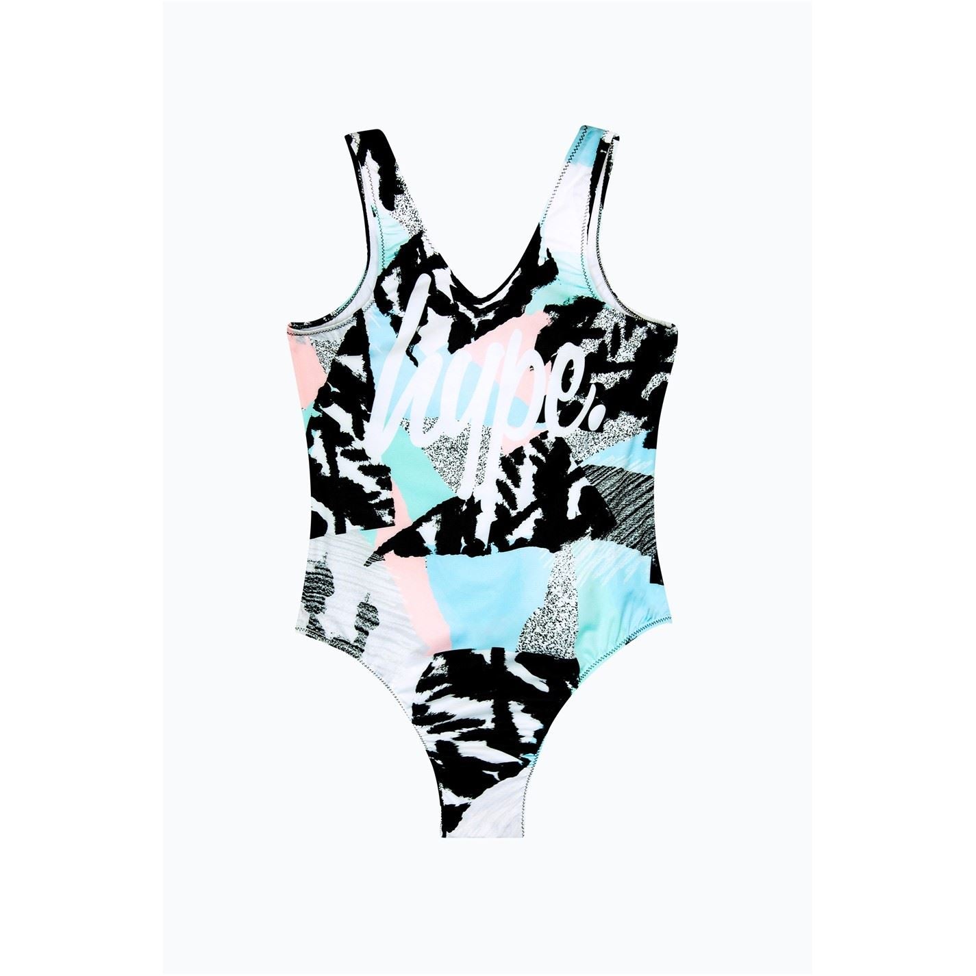Hype Abstract Lettering One Piece Swimsuit