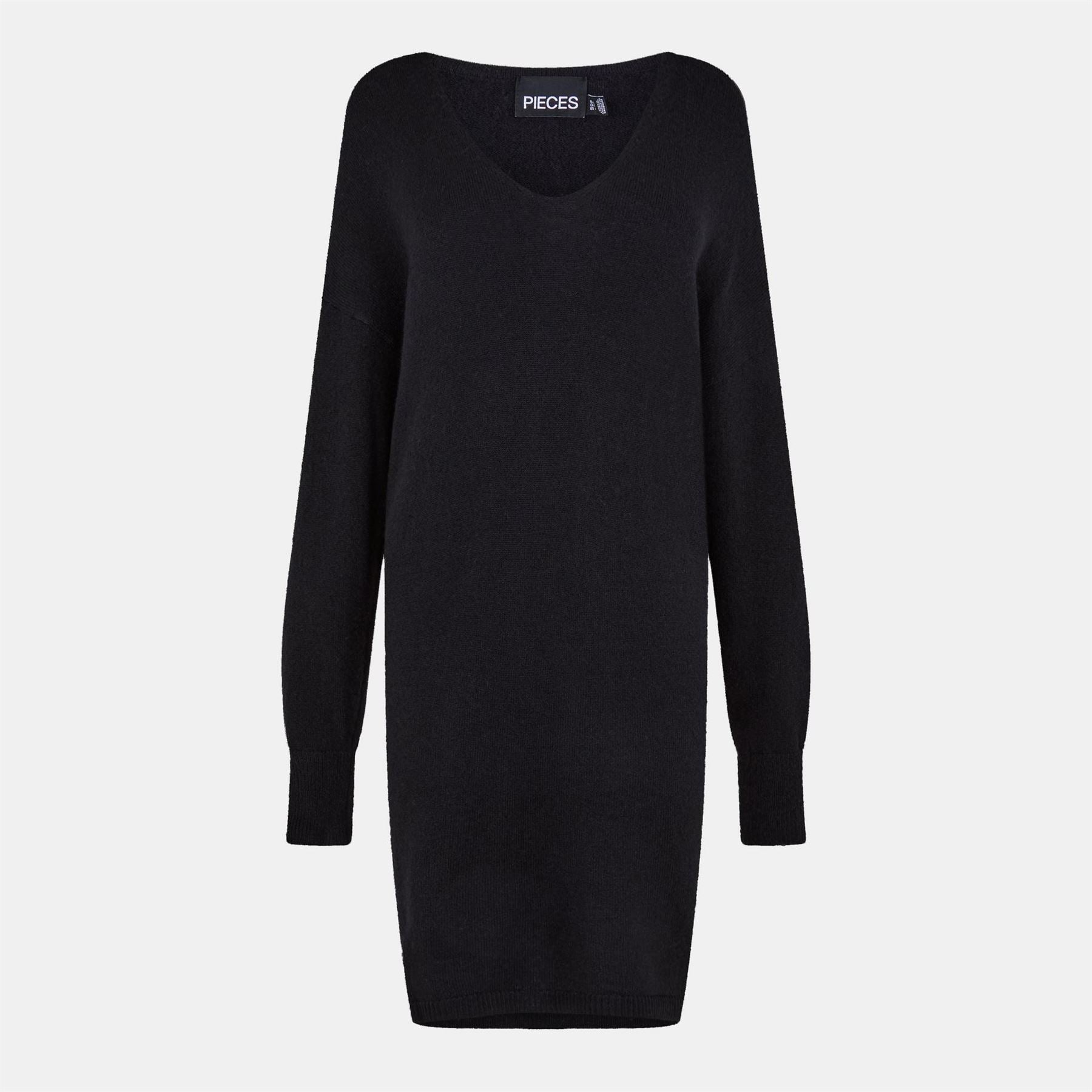 Pieces Knit Turtleneck Long Sleeve Midi Sweater Dress