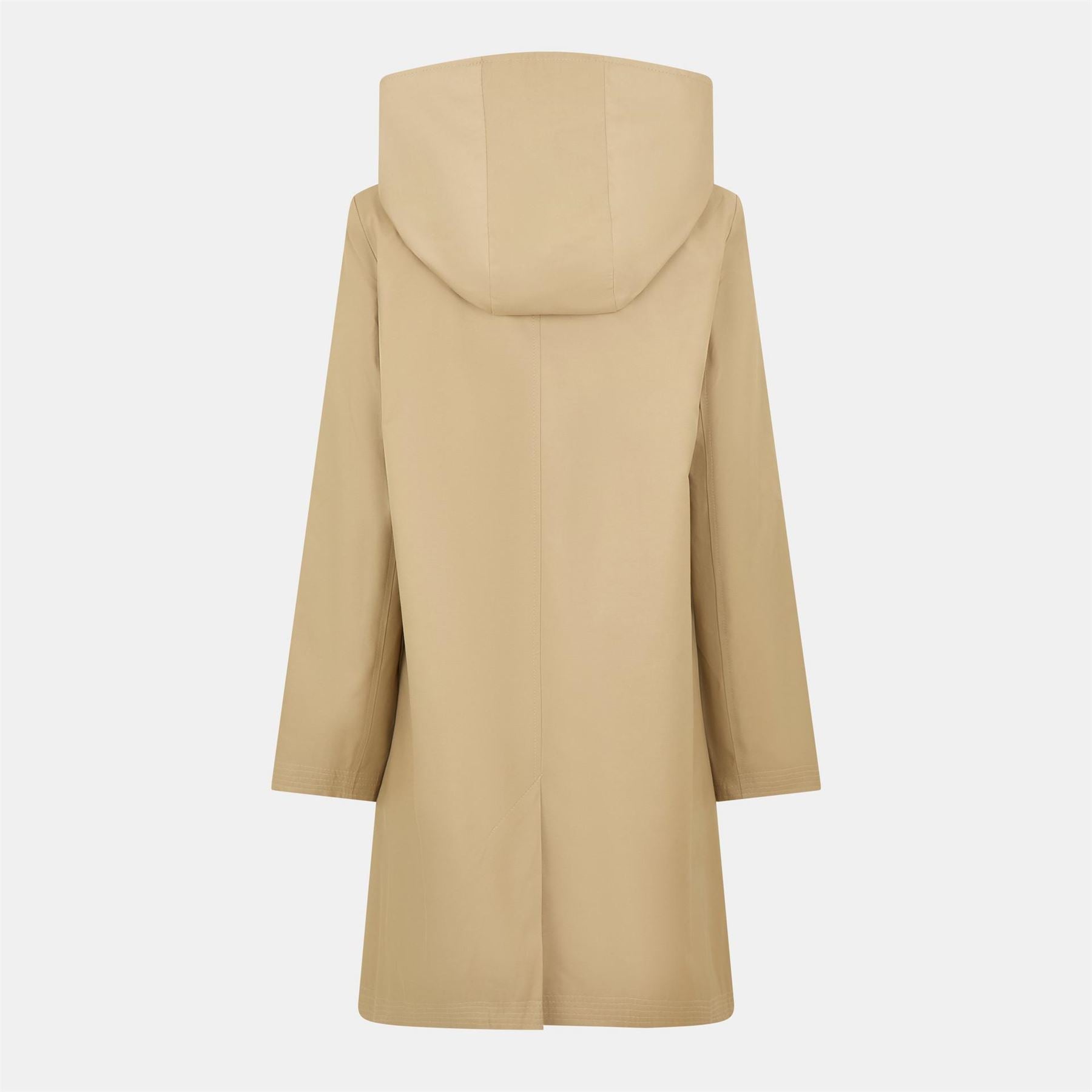 Lauren by Ralph Lauren Solid Patterned Hooded Neck Trench Coat