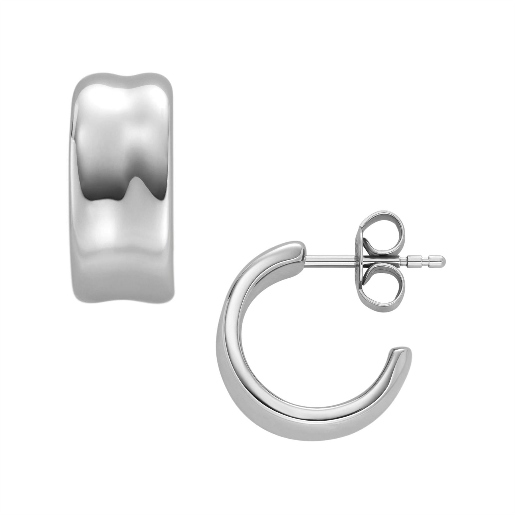 Skagen Anja Pebble Silver Stainless Steel Hoop Earrings Skj1849040
