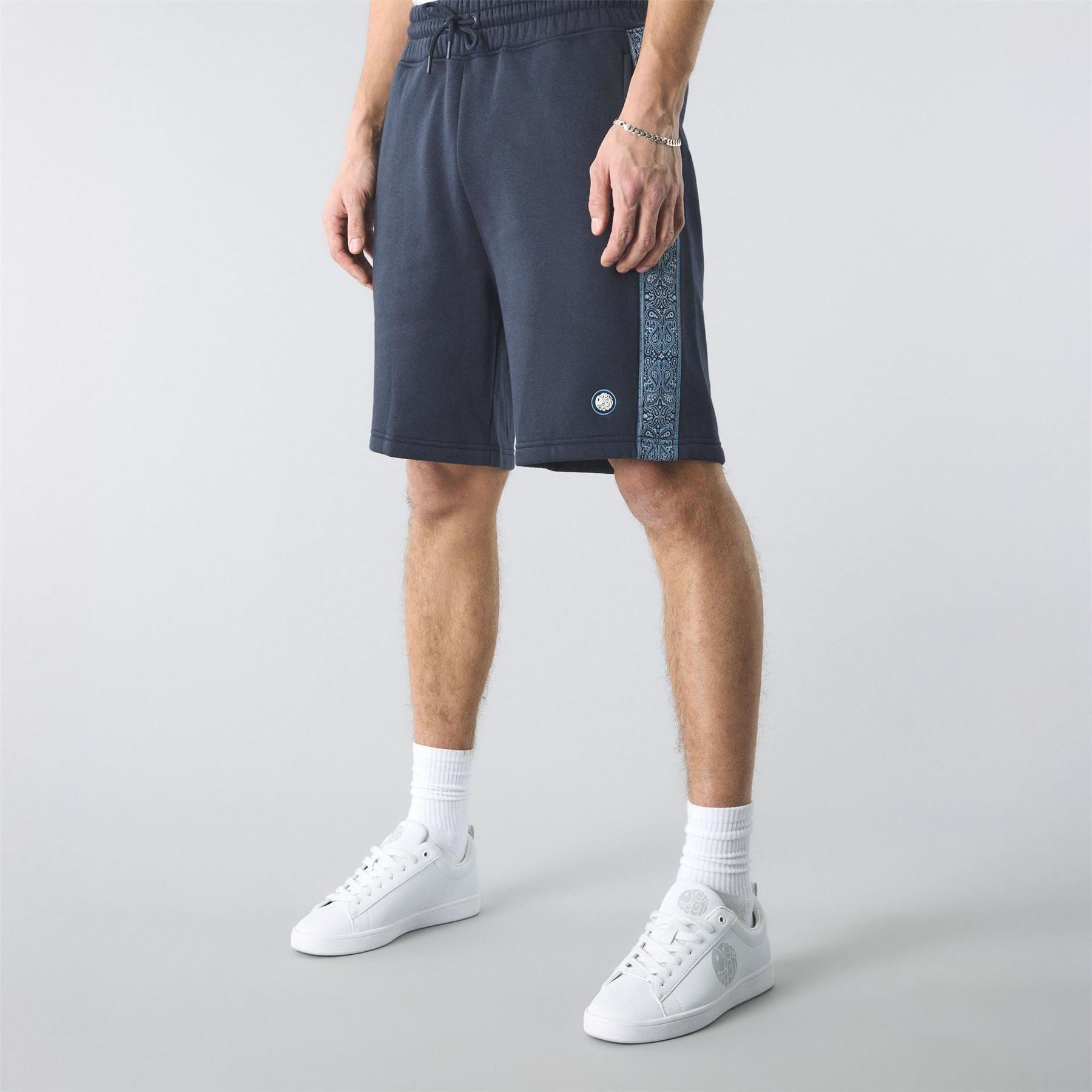 Pretty Green Paisley Bermuda Sweat Shorts with Elasticated Waistband