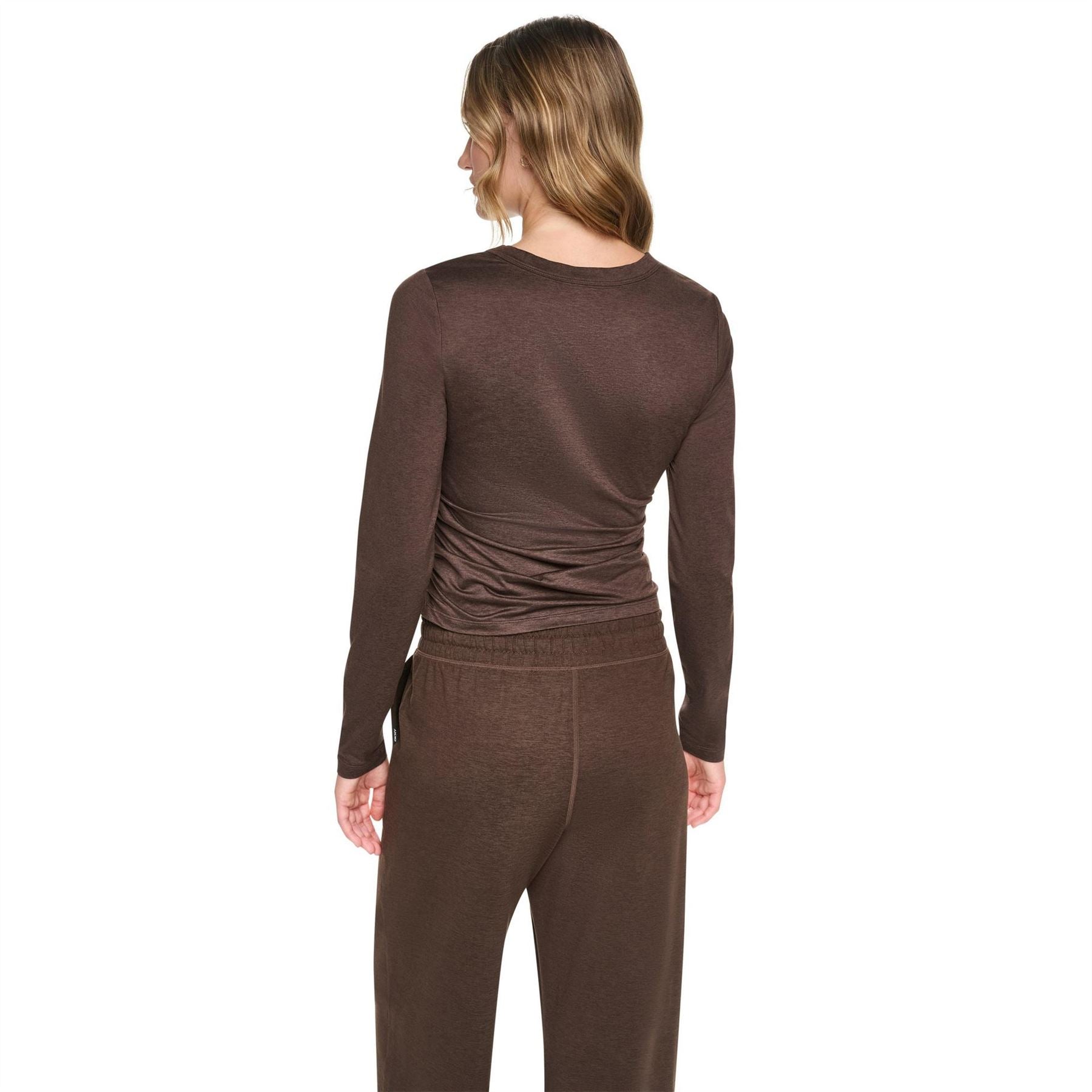 DKNY Long Sleeve Ruched Slim Fit T-Shirt