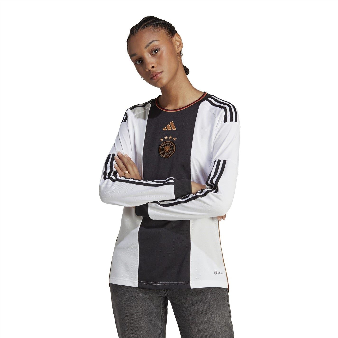 adidas Womens Germany Home Long Sleeve Shirt 2022
