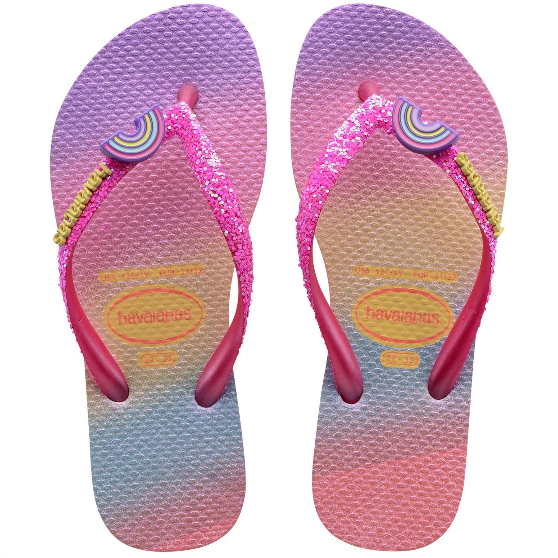 Havaianas Kids Slim Glitter Pink Flip Flops