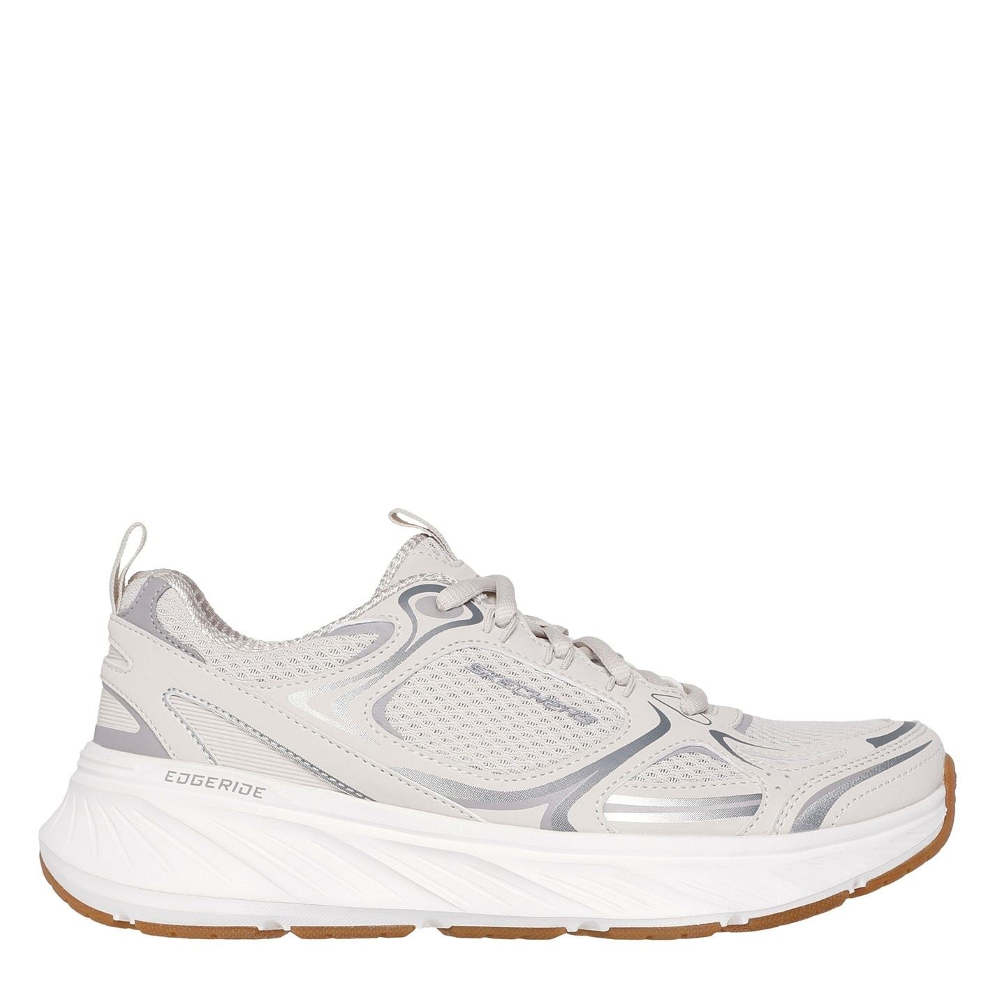 Skechers Womens Edgeride   Silver Eclipse Low Top Trainers