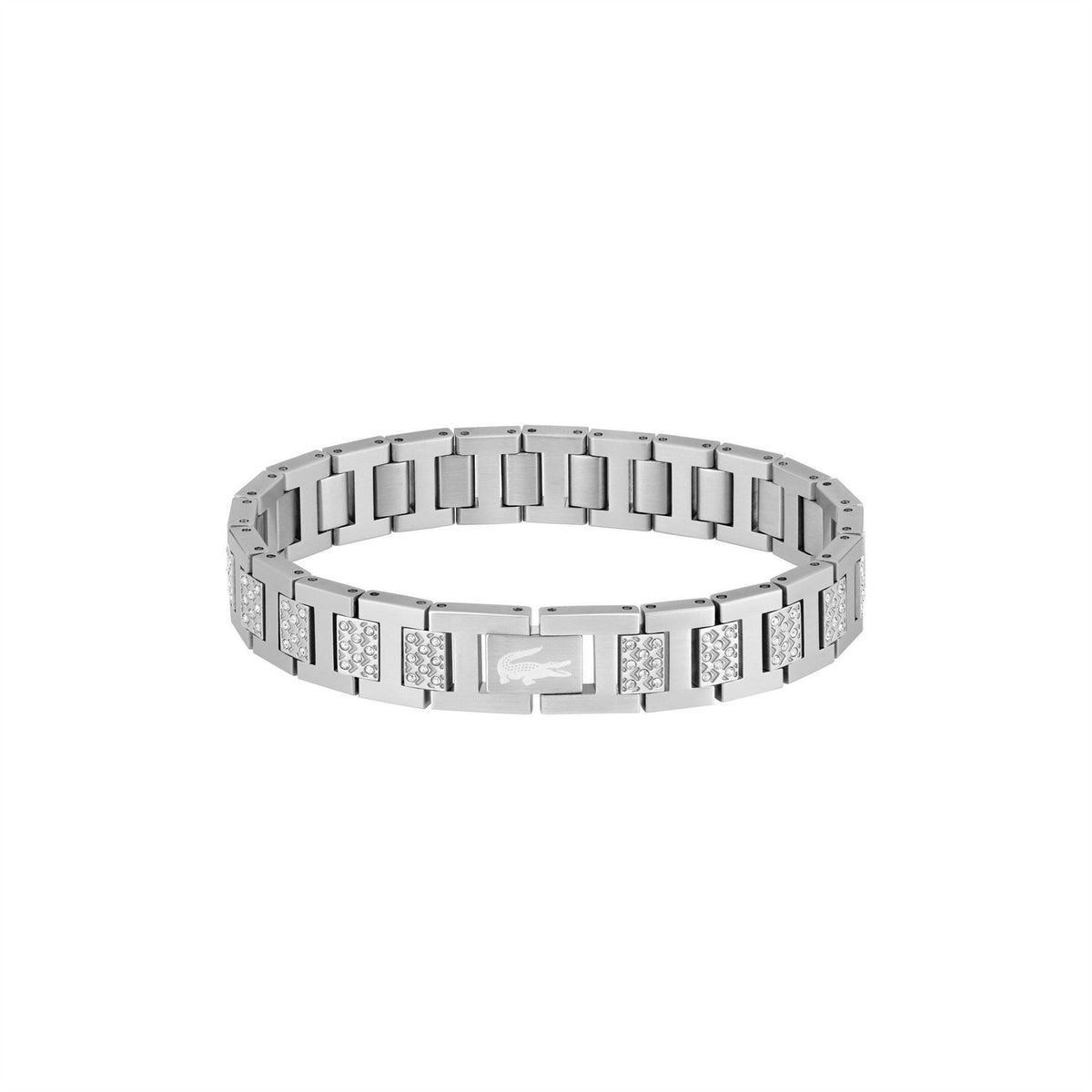 Lacoste Mens Metropole Two Tone Gold Ip And Stainless Steel Crystal Bracelet