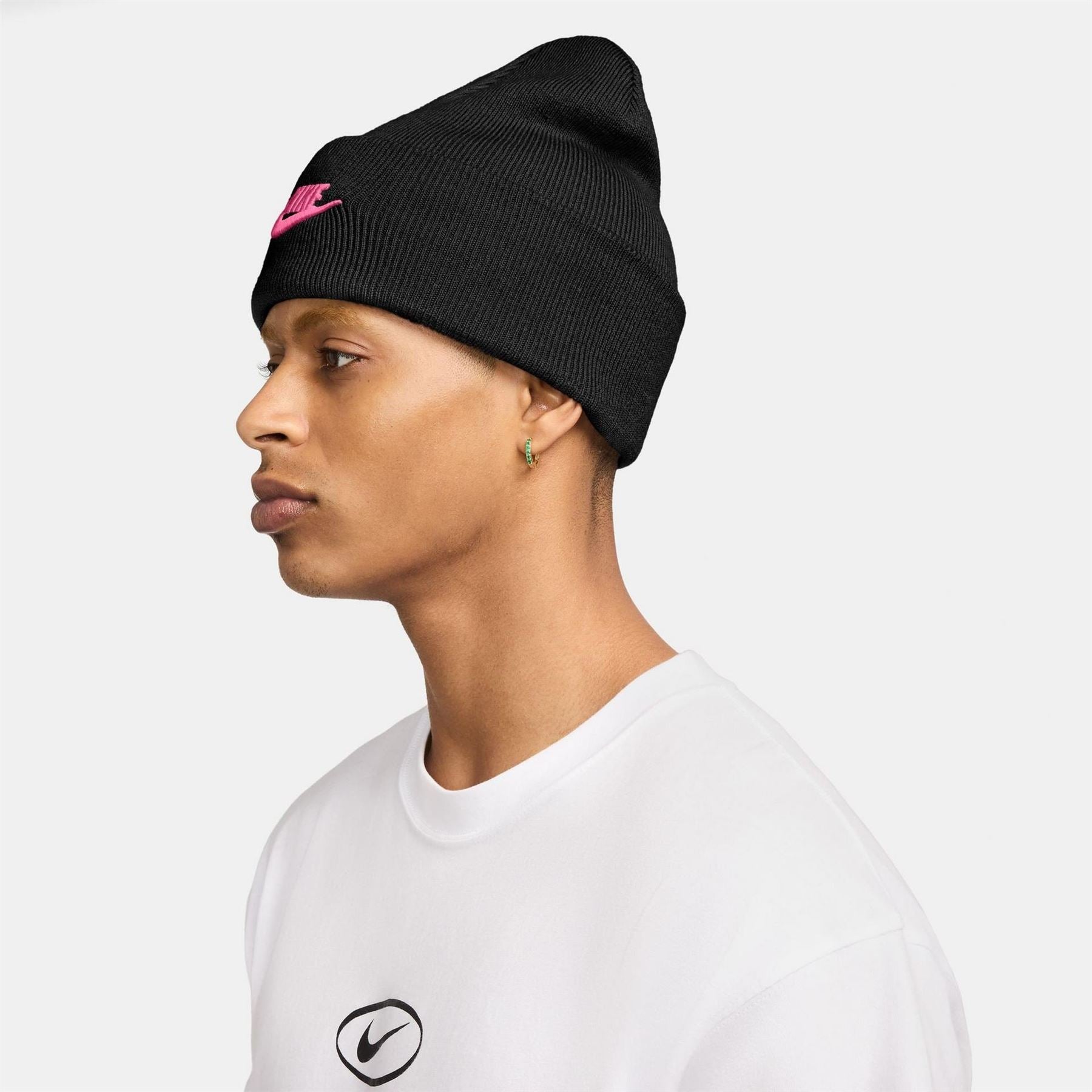 Nike Nsw Peak Wordmark Logo Adjustable Cuff Beanie
