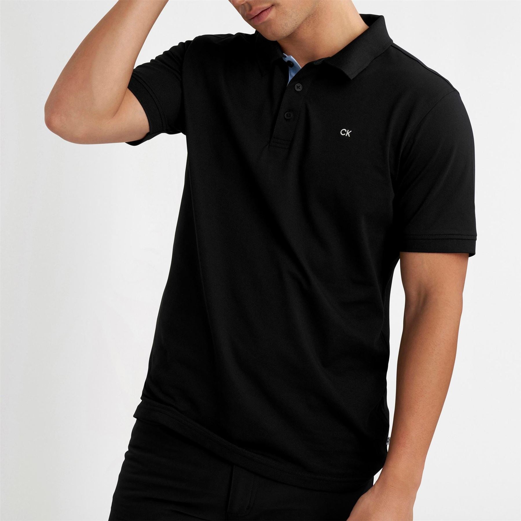 Calvin Klein Golf Embroidered Collared Neck Short Sleeve Polo Shirt