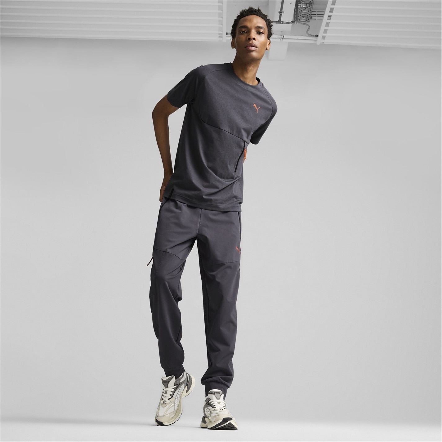 Puma Zipped Pocket Solid Patterned Joggers