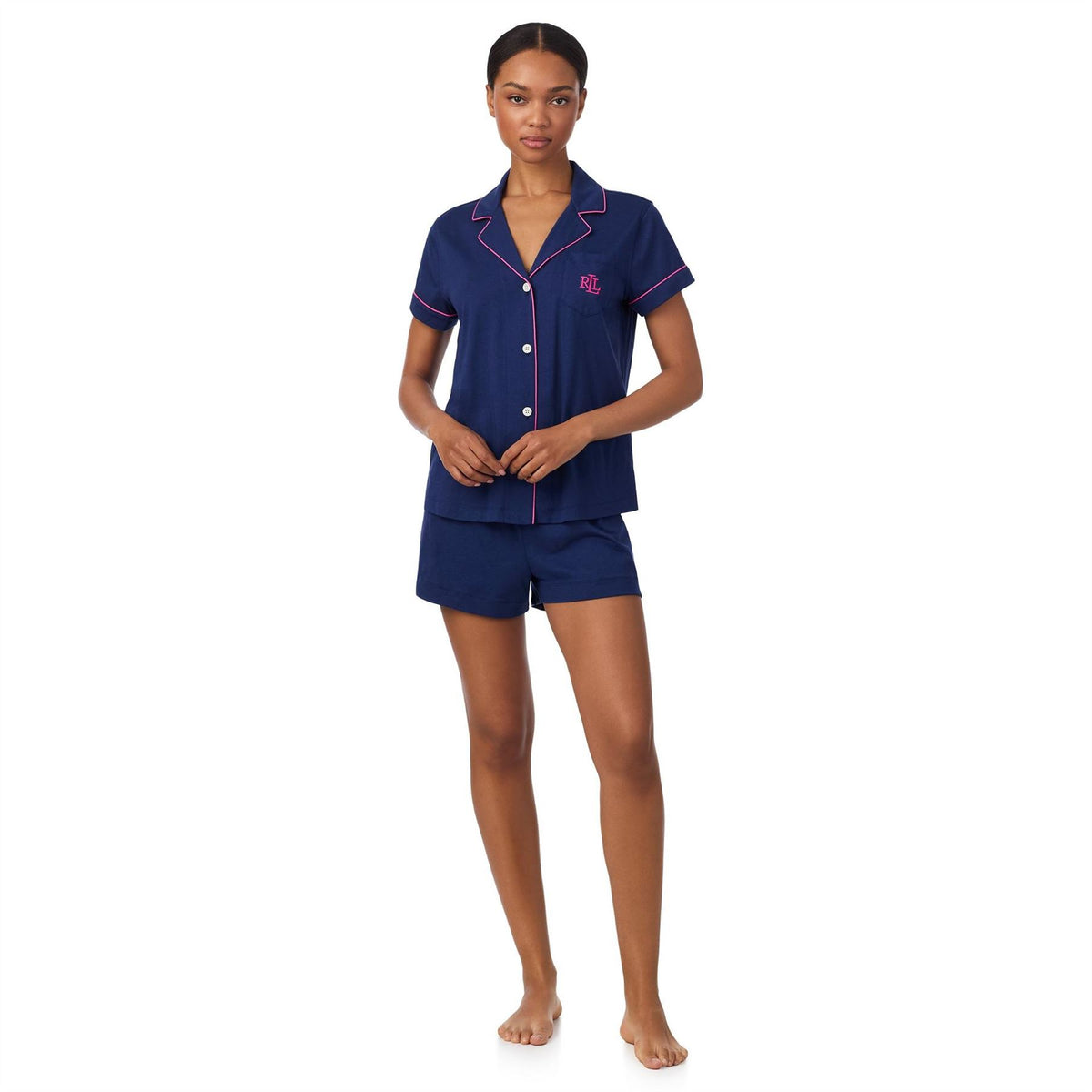 Lauren by Ralph Lauren Notch Collar Short Sleeve Pyjama Set