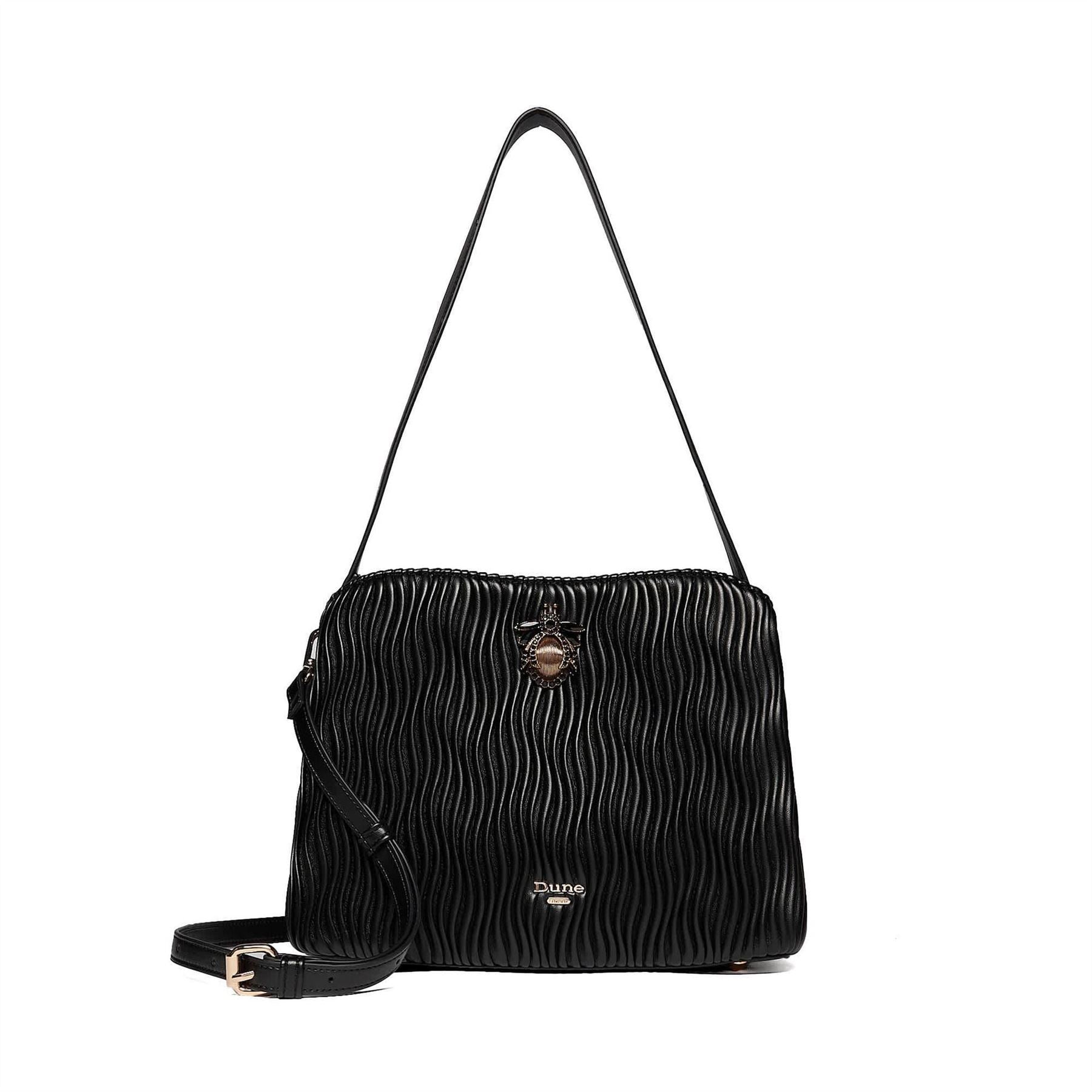 Dune London Distance Textured Cross Body Bag with Gold Tone Hardware