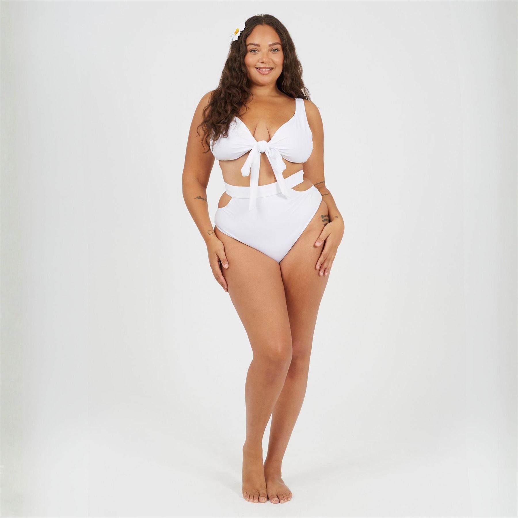 Brave Soul Womens Plus Size High Waisted Bikini Bottoms