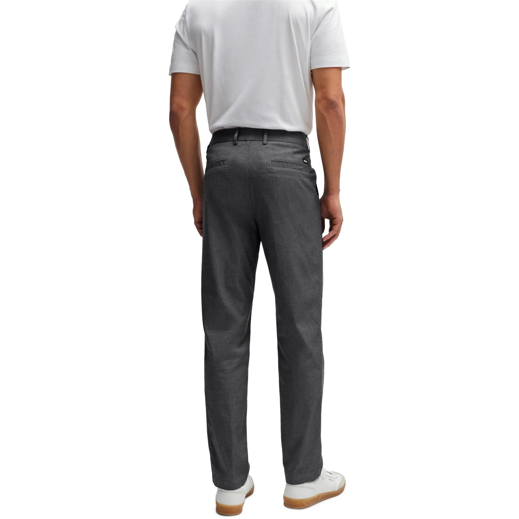 Boss Kane Solid Patterned Straight Trousers