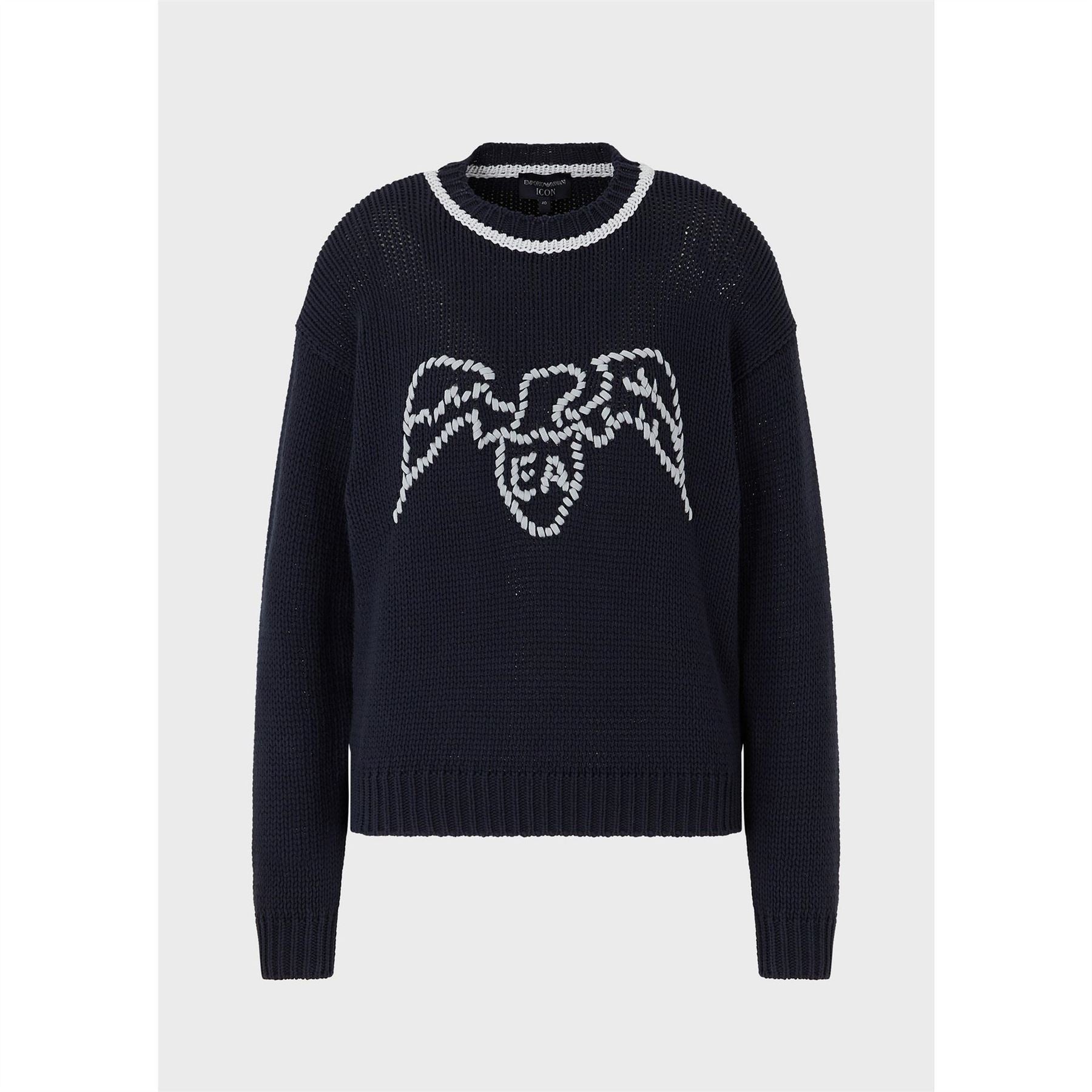 Emporio Armani Waffle Crew Neck Regular Fit Sweater