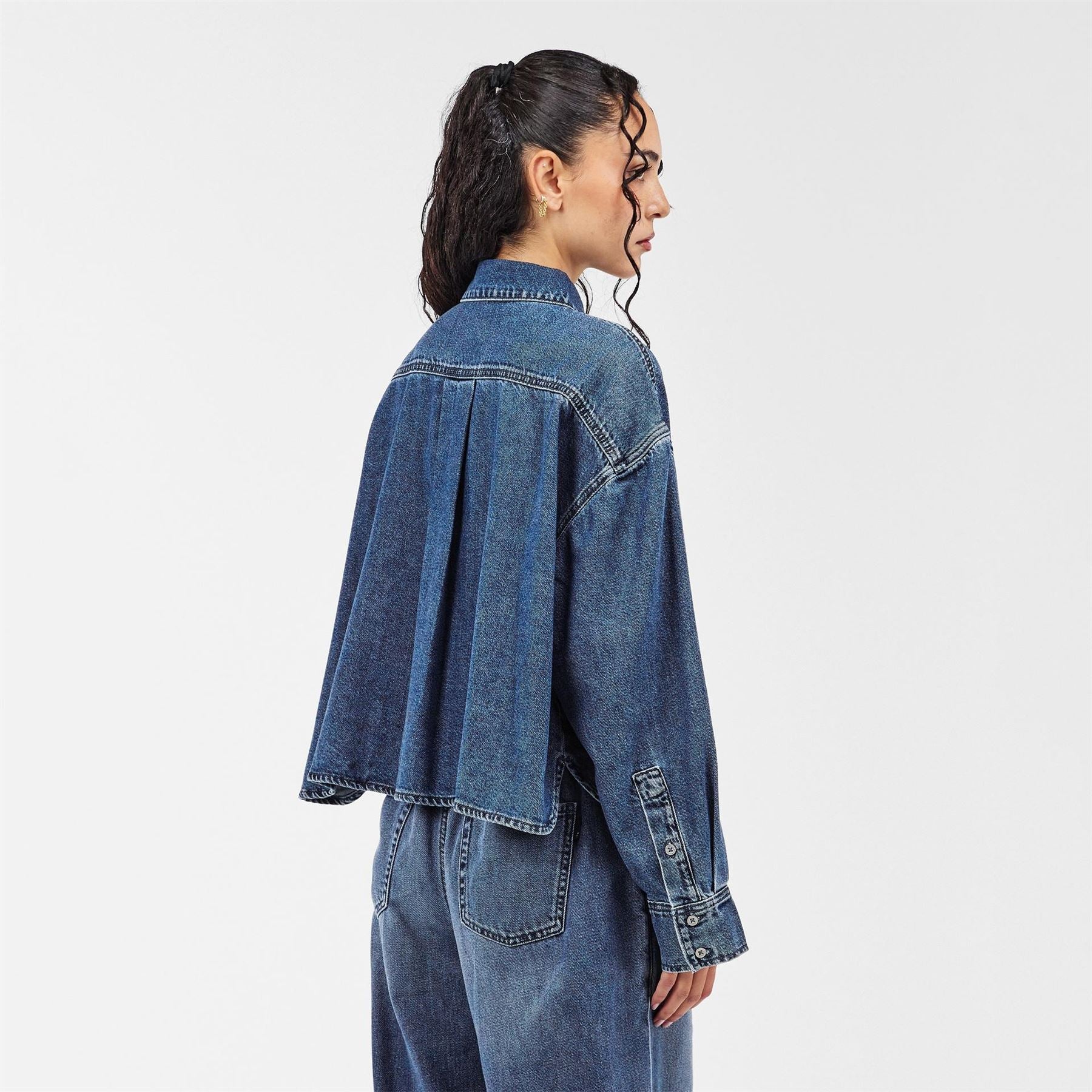 7 For All Mankind Nina Collared Neck Long Sleeve Shirt