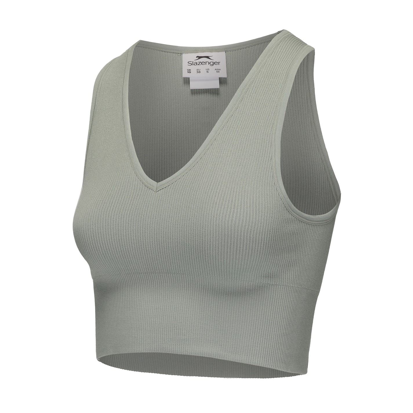 Slazenger 2 Pack Cropped Slim Fit V-Neck Tank