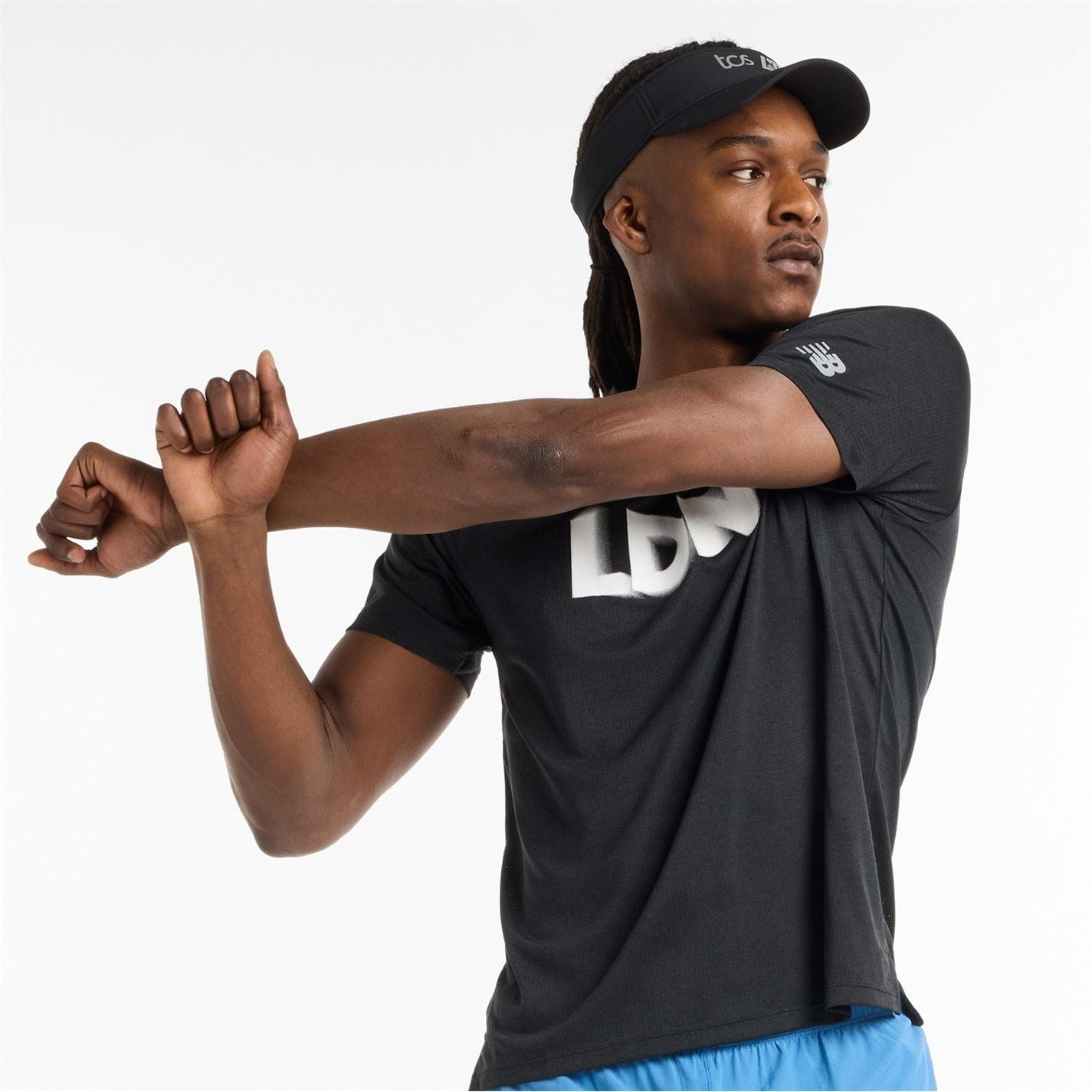 New Balance Mens Balance Ath Ss Bk Smal Running Top